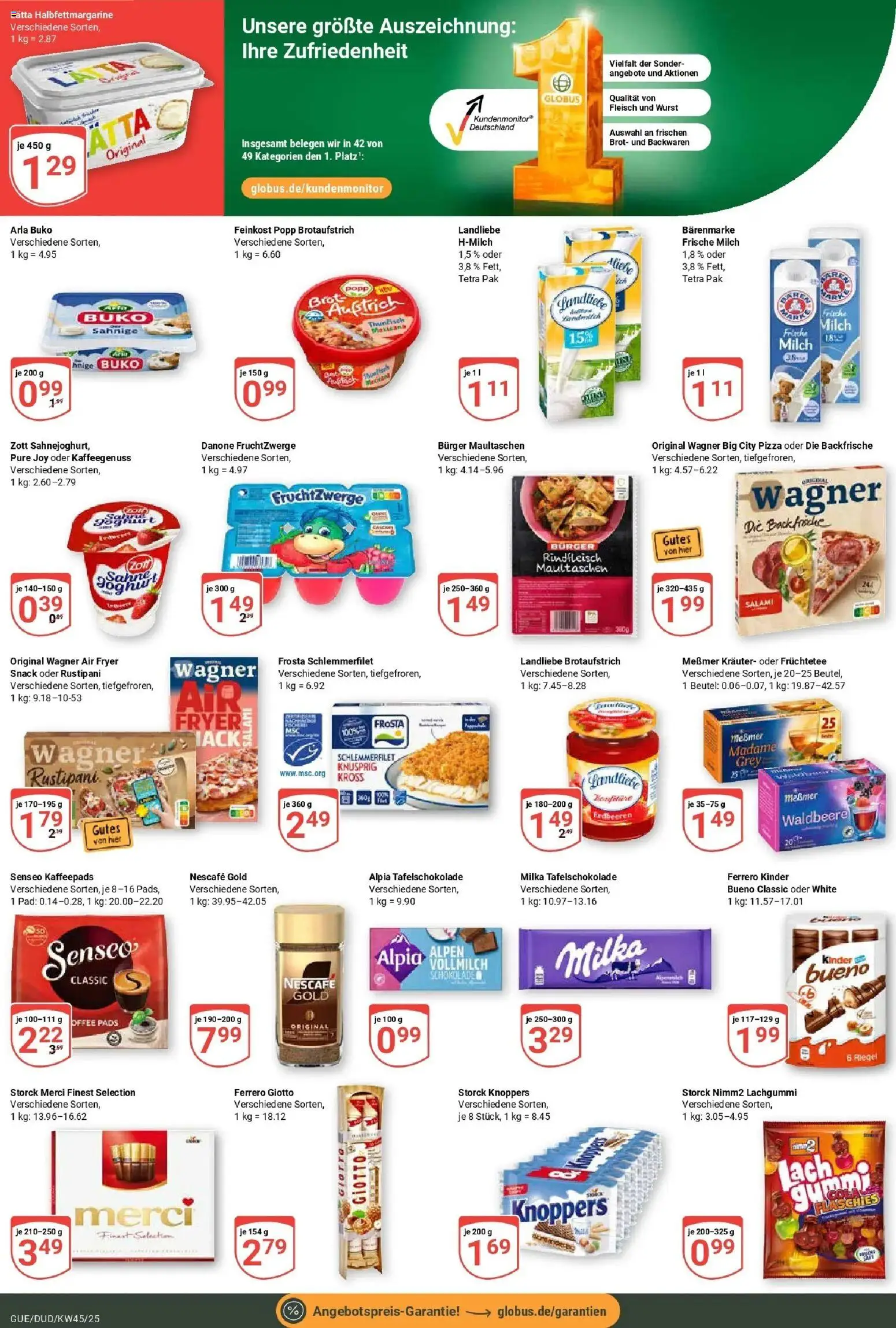 Globus prospekt Saarbrücken-Dudweiler	 (ab 02.11.2025) » Angebote online | Seite: 2 | Produkte: Merci, Milch, Milka, Rindfleisch