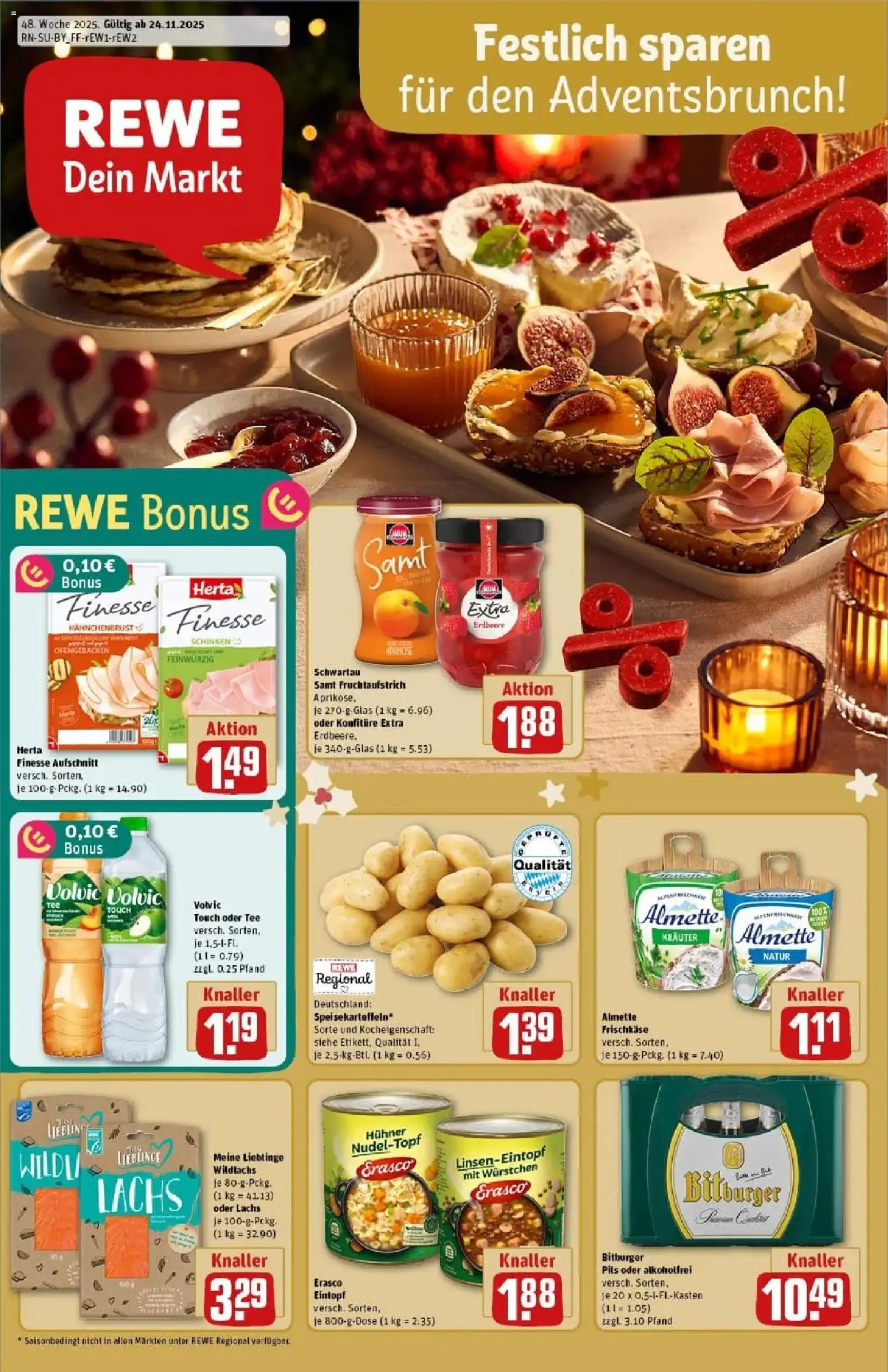 Rewe prospekt München / Milbertshofen Am Hart	 – gültig ab 23.11.2025 | Seite: 1 | Produkte: Schwartau samt, Volvic touch, Lachs, Volvic