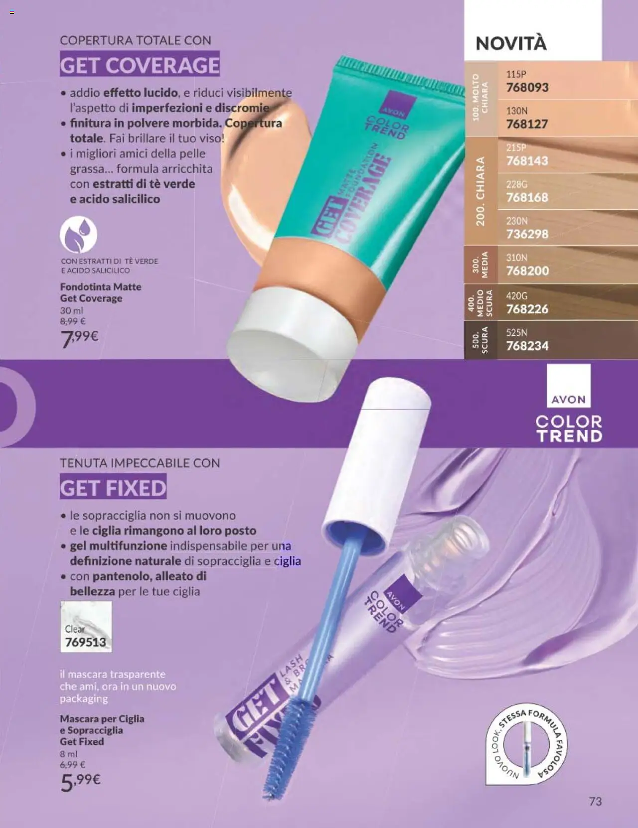 Volantino Avon del 01.10.2025 | Pagina: 73 | Prodotti: Mascara, Fondotinta, Tè