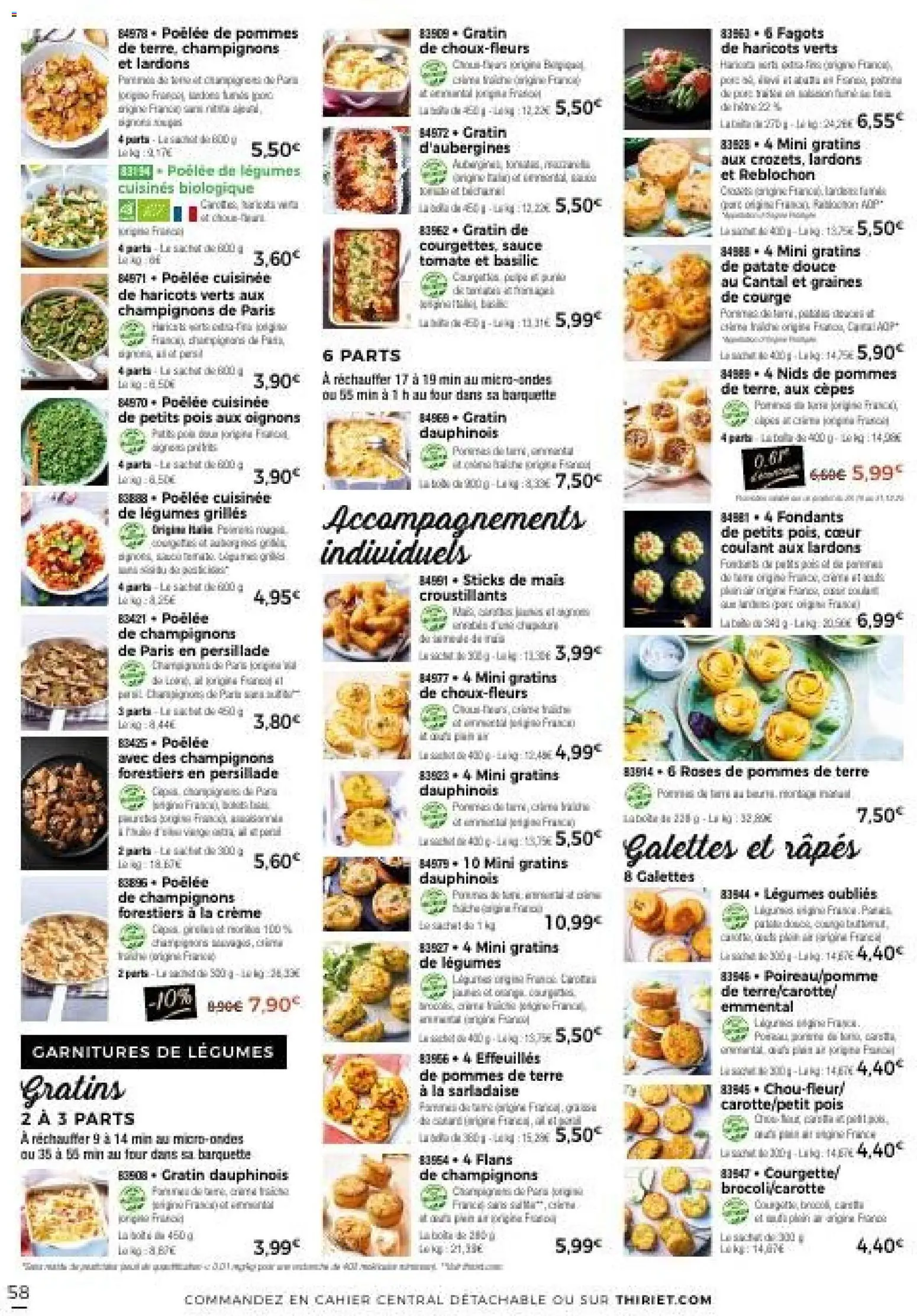 {H1} | Page: 58 | Produits: Reblochon, Four, Courge, Mais