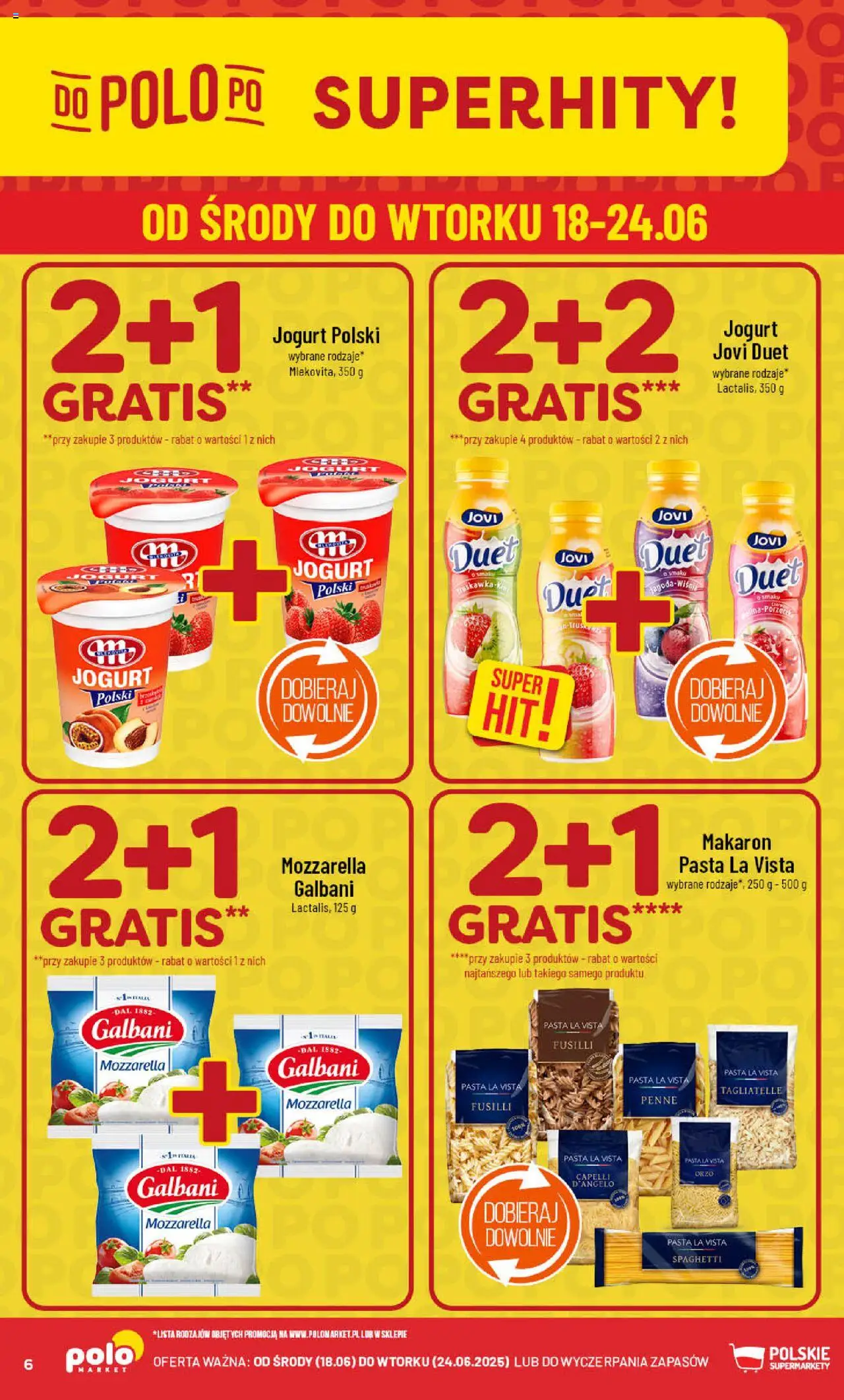 POLOmarket Gazetka od 18.06.2025 | Strona: 6 | Produkty: Penne, Jogurt, Tagliatelle, Makaron