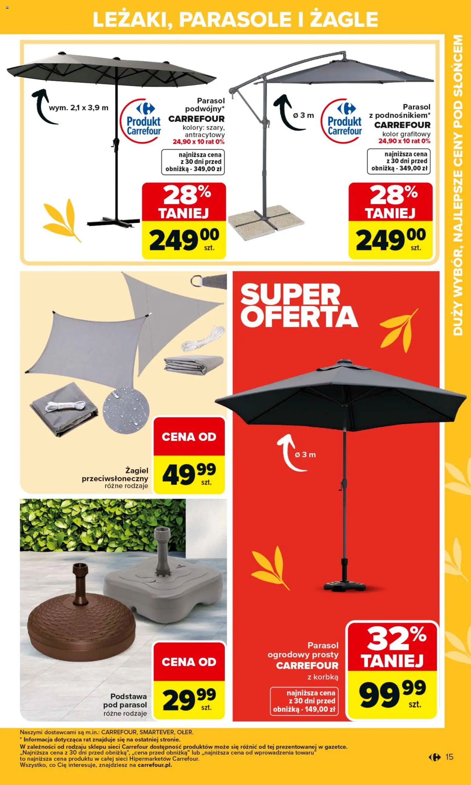 Carrefour gazetka - Ogród od 02.03.2026 | Strona: 15 | Produkty: Parasol