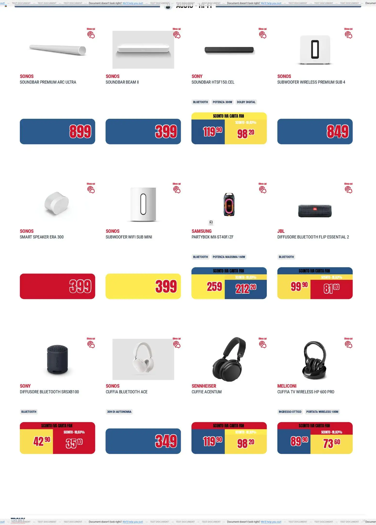 Volantino Trony del 02.04.2026 | Pagina: 10 | Prodotti: TV, Speaker, Fan, Samsung