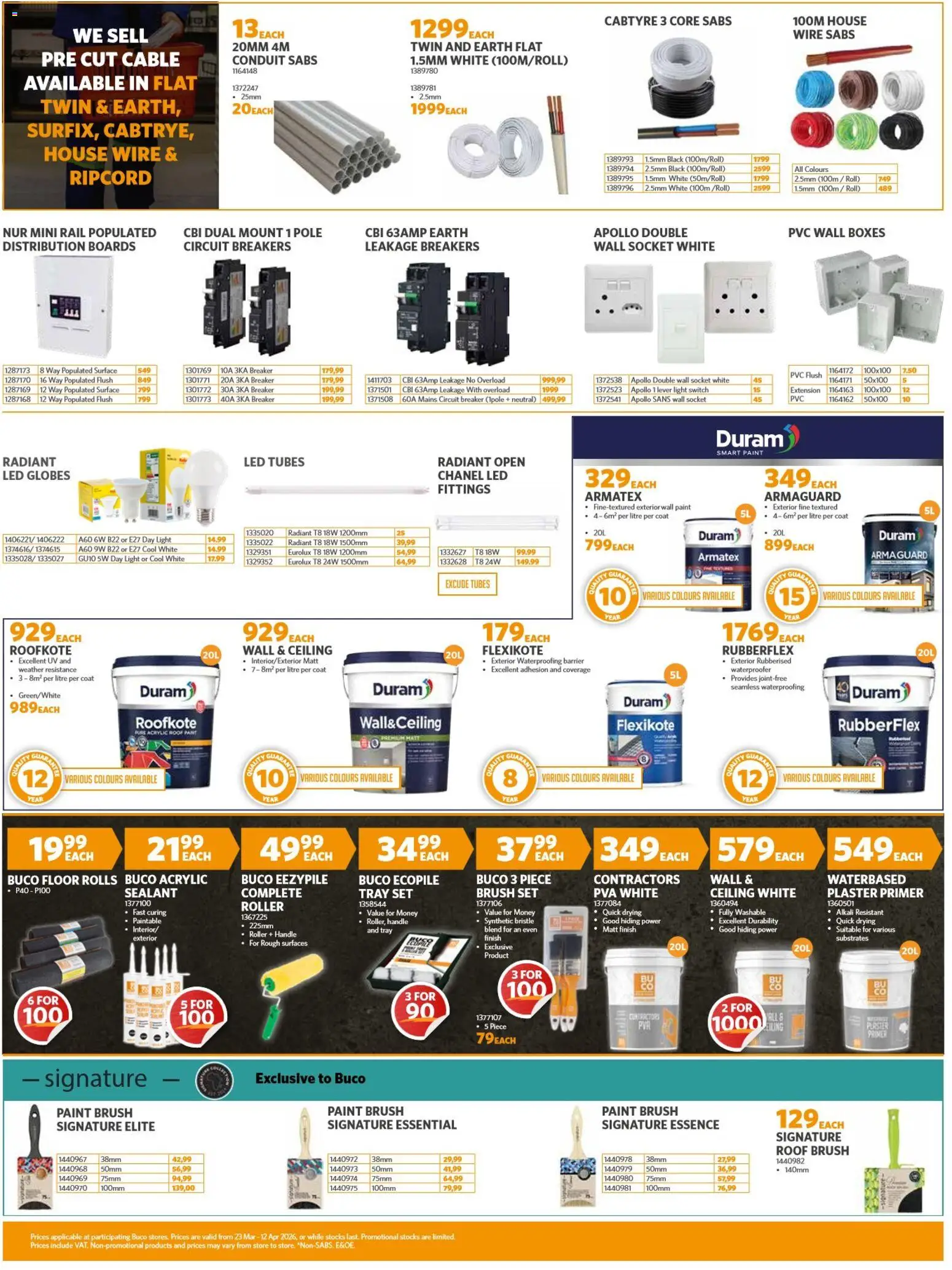 New BUCO catalogue – valid from 23.03.2026 | Page: 8 | Products: Primer, Tray, Brush, Plaster