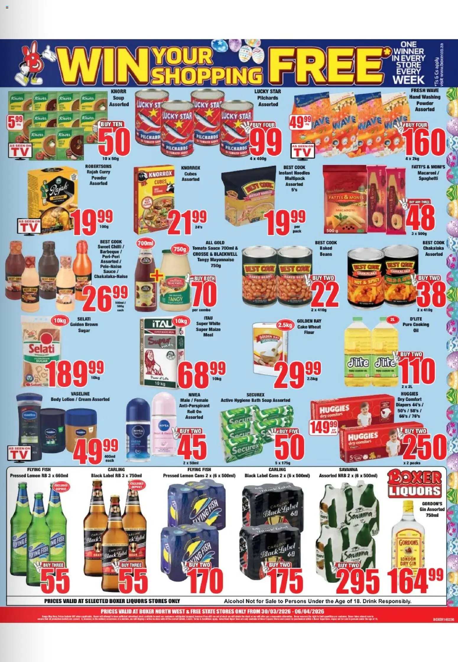 New Boxer catalogue – valid from 30.03.2026 | Page: 3 | Products: Baked beans, Oil, Antiperspirant, Sauce