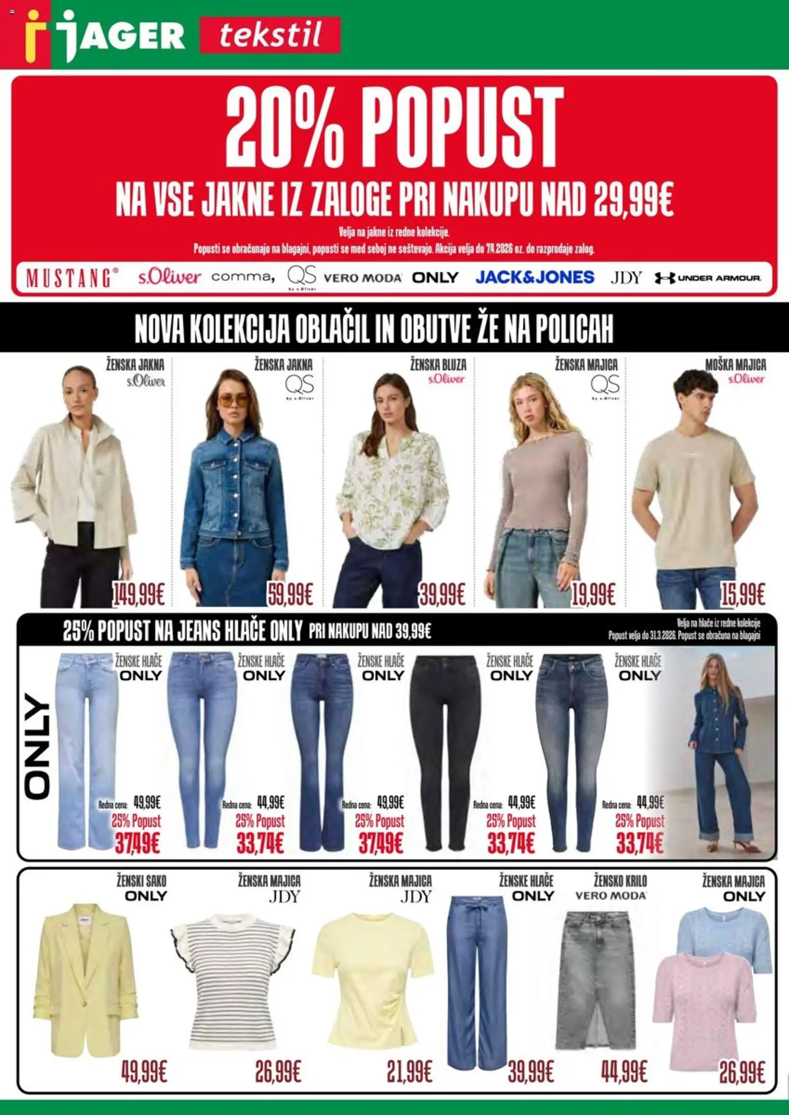 Novi Jager katalog ponudbe – veljaven od 01.04.2026 | Stran: 1 | Izdelki: Krilo, Bluza, Jakna, Hlace