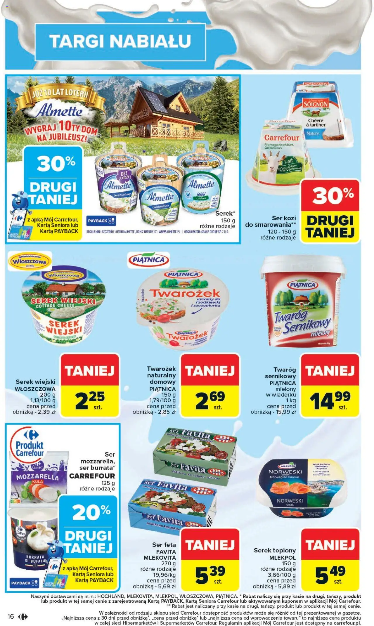 Carrefour Gazetka od 20.10.2025 | Strona: 18 | Produkty: Ser favita, Serek wiejski, Ser, Mozzarella
