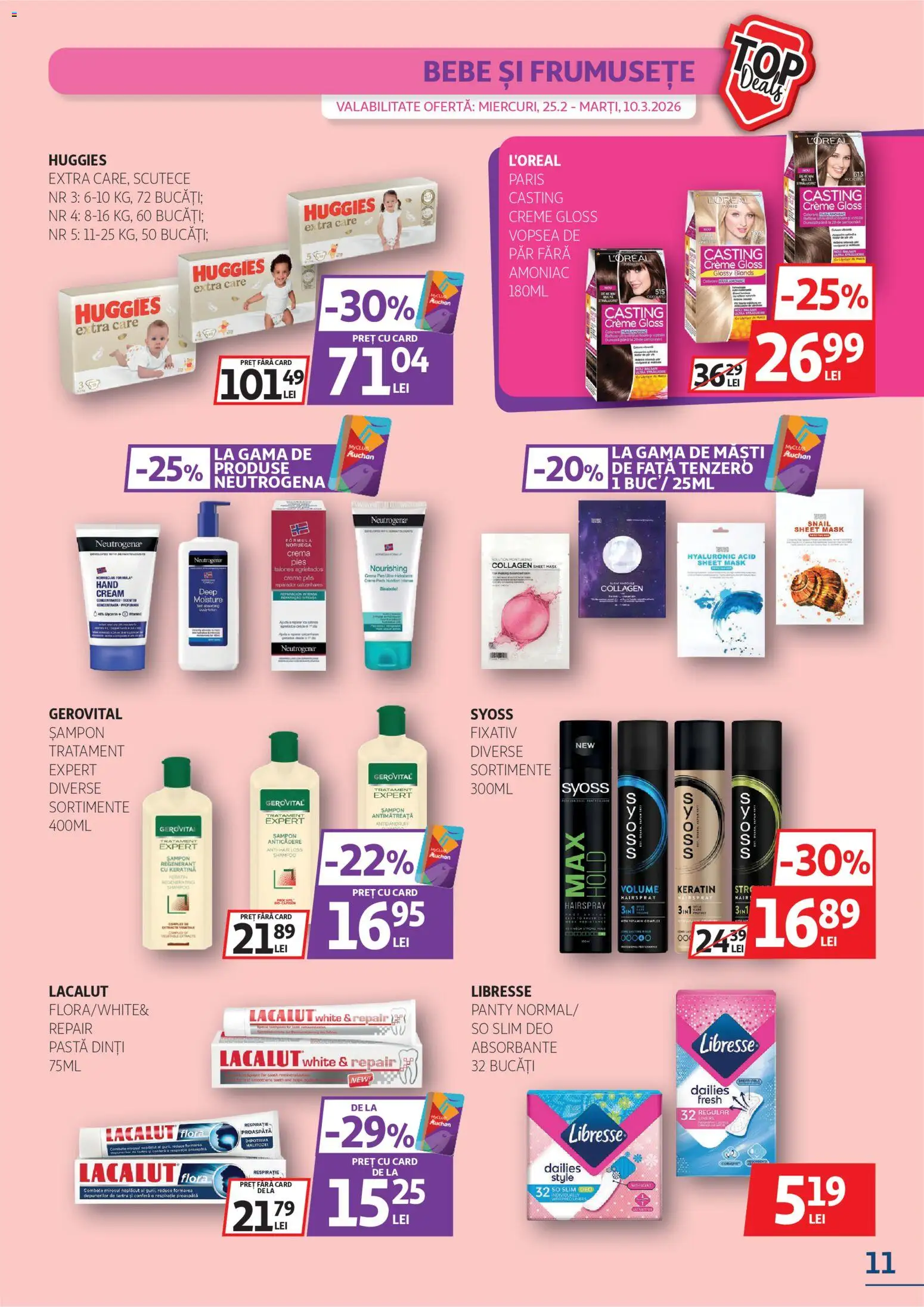 Noul catalog Auchan – valabil de la 25.02.2026 | Pagină: 11 | Produse: Delgeç, Vopsea, Cremă, Scutece
