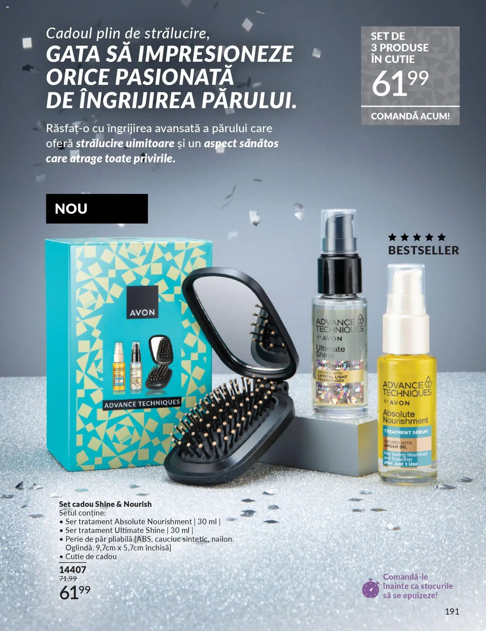 Noul catalog Avon – valabil de la 01.12.2025 | Pagină: 191 | Produse: Perie de păr, Serum, Cutie, Perie