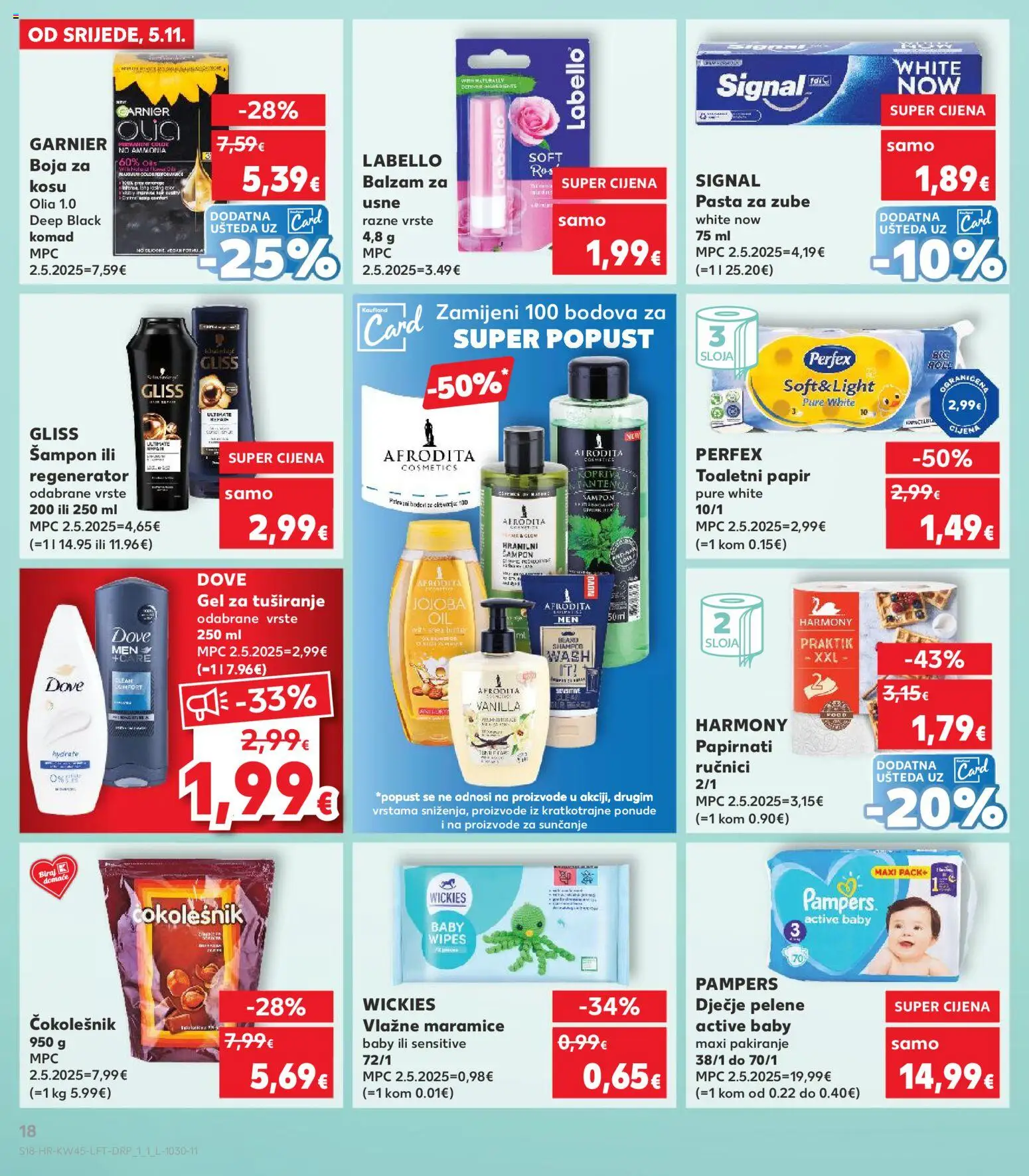Kaufland katalog | vrijedi od 05.11.2025 | Stranica: 18 | Proizvodi: Boja za kosu, Toaletni papir, Pampers, Garnier