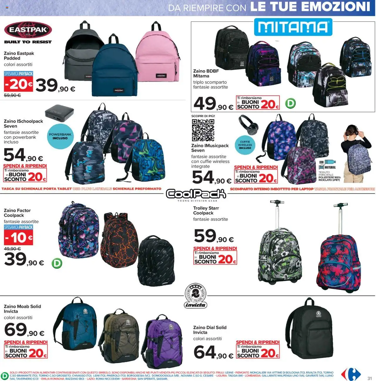 Volantino Carrefour del 05.09.2025 | Pagina: 31 | Prodotti: Laptop, Cuffie, USB, Trolley