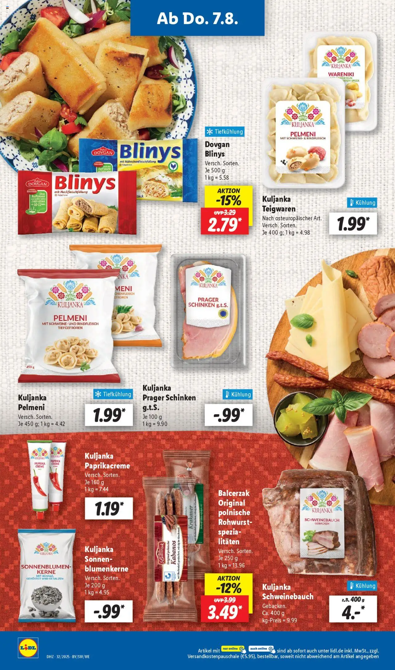 Lidl Prospekt Katzenelnbogen - gültig ab dem 04.08.2025 | Seite: 44 | Produkte: Schweinebauch, Creme, Schinken, Rindfleisch