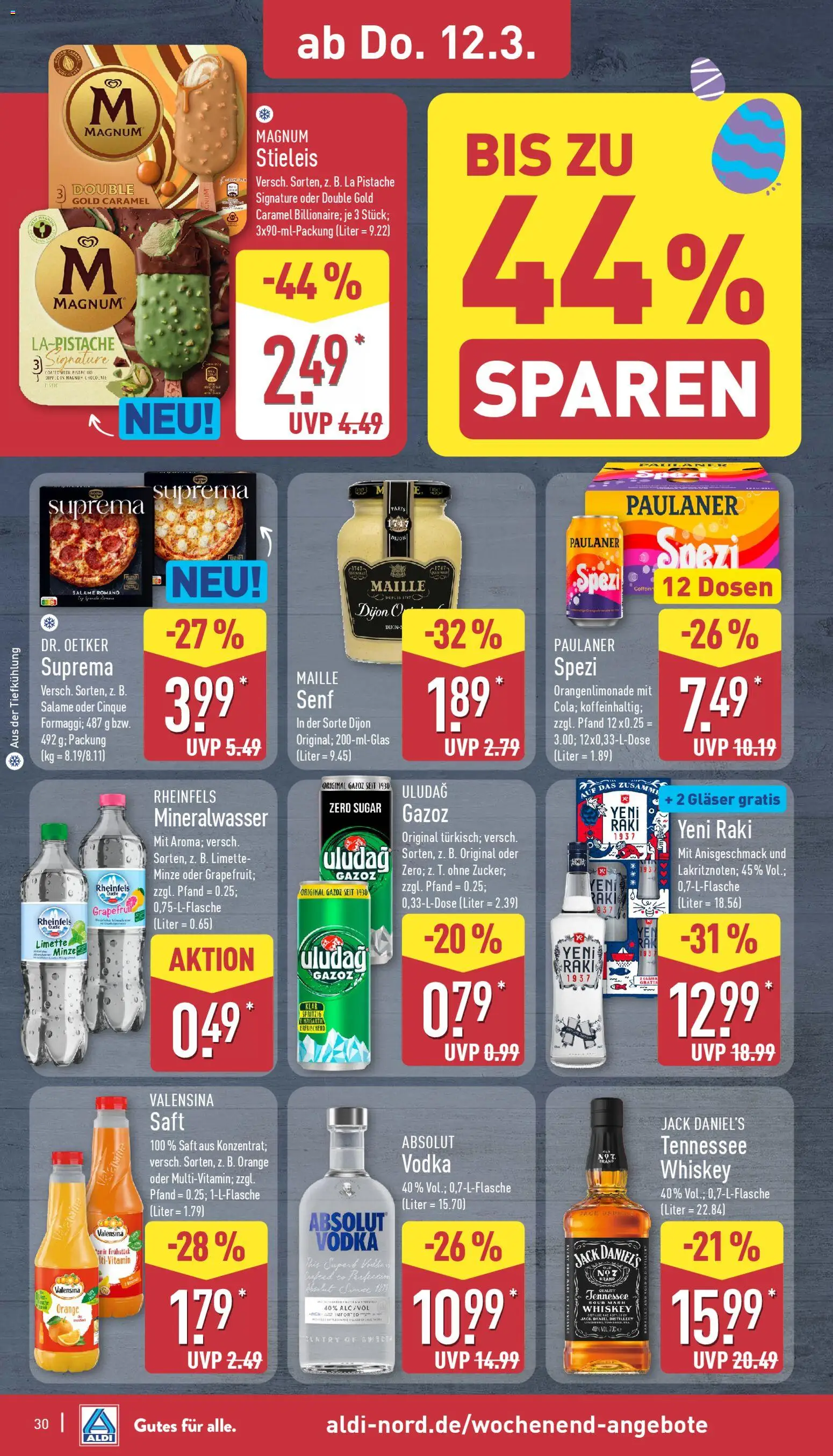 Aldi Prospekt 	 – gültig ab 09.03.2026 | Seite: 31 | Produkte: Mineralwasser, Limette, Saft, Vodka