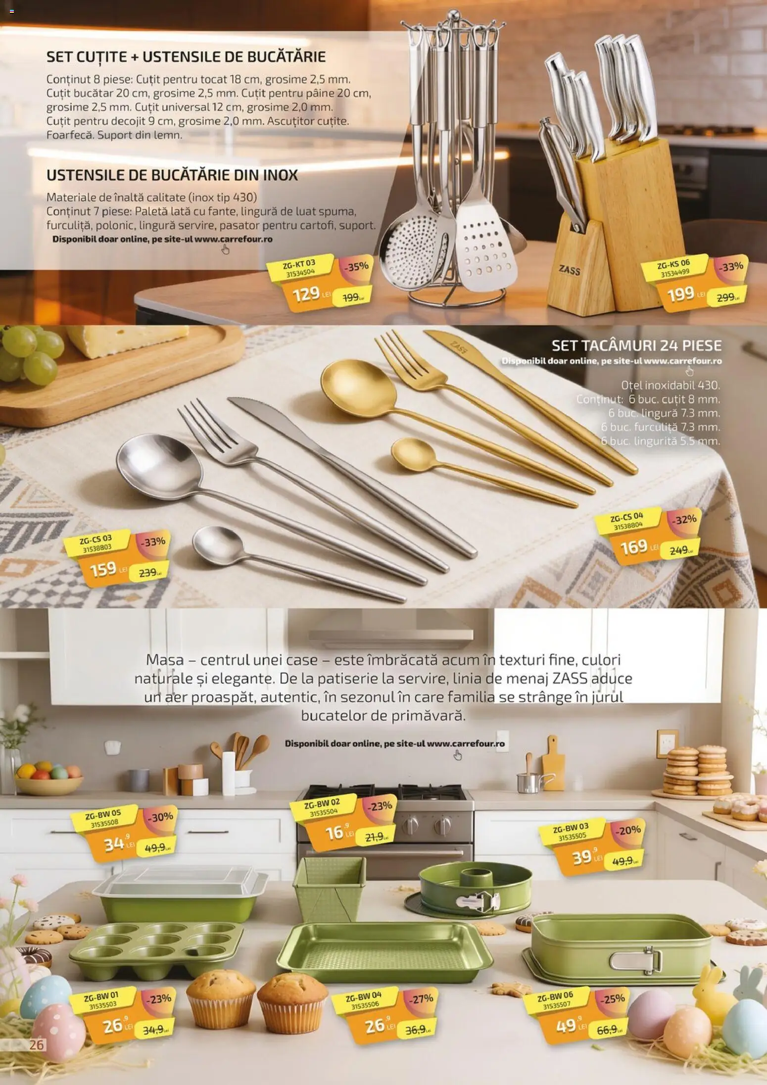 Noul catalog Carrefour – valabil de la 27.02.2026 | Pagină: 26 | Produse: Zımba teli, Masă, Cuțit, Pâine