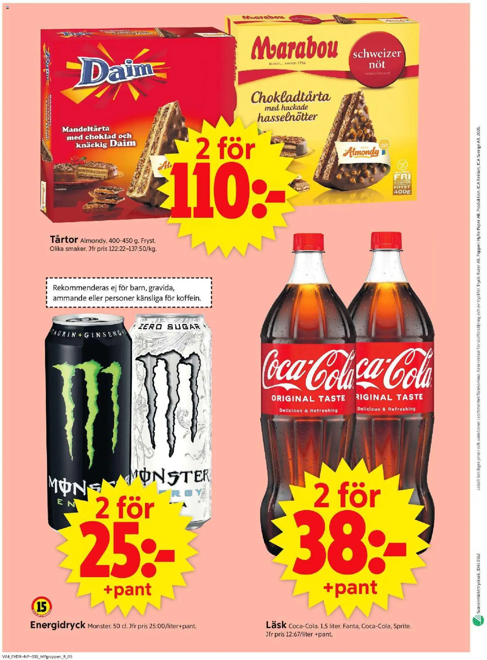 ICA Supermarket reklamblad aktuell från 19.01.2026 | Sida: 18 | Produkter: Choklad, Energidryck, Papper, Mandeltårta