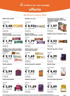 Anteprima del volantino Natura Sì volantino valido a partire dal 04.03.2026 | Pagina: 17 | Prodotti: Anacardi, Mandorle, Mirtilli, Cacao