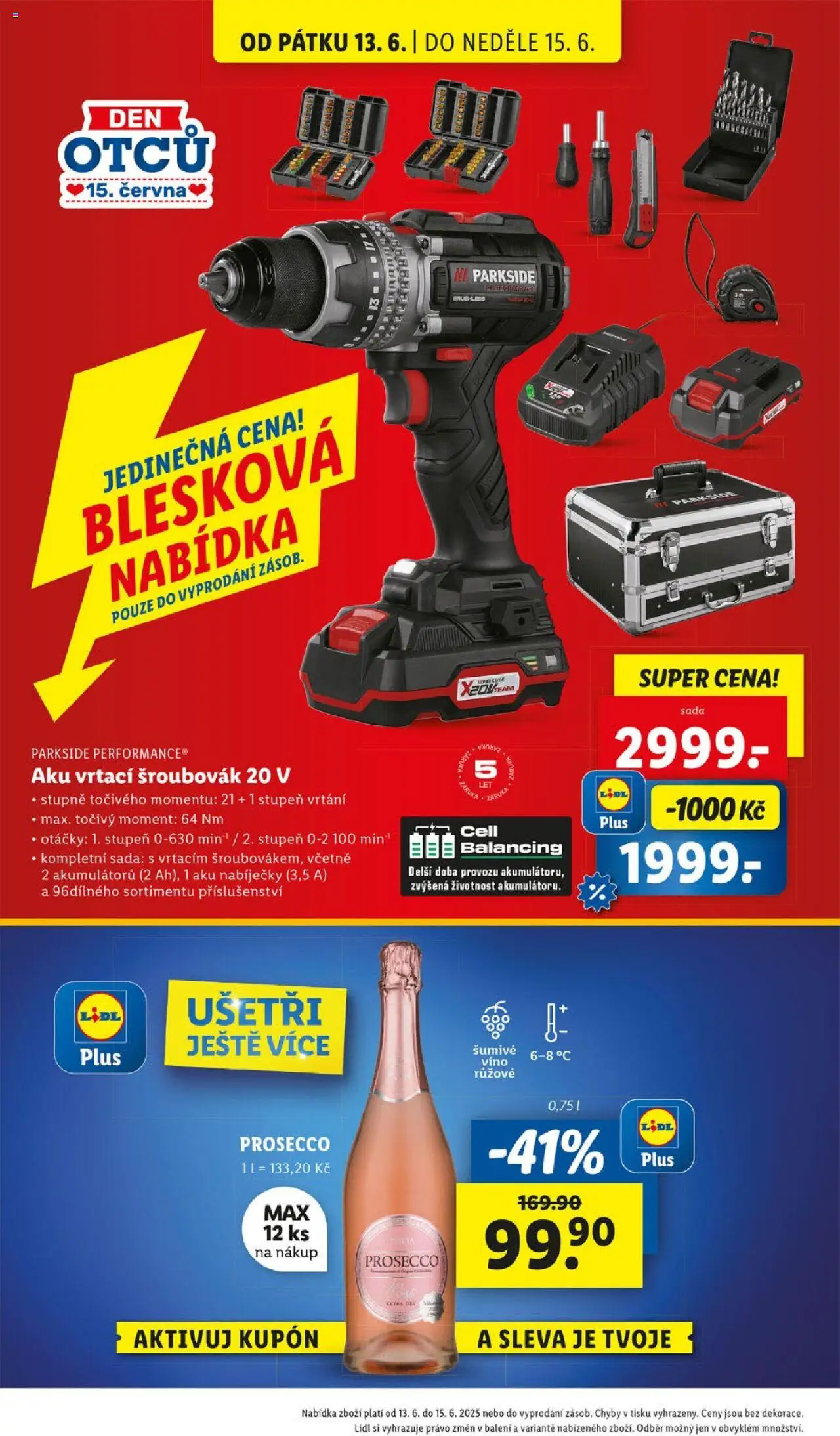 Lidl leták od 12.06.2025 | Strana: 44 | Produkty: Prosecco, Parkside, Víno, Šroubovák