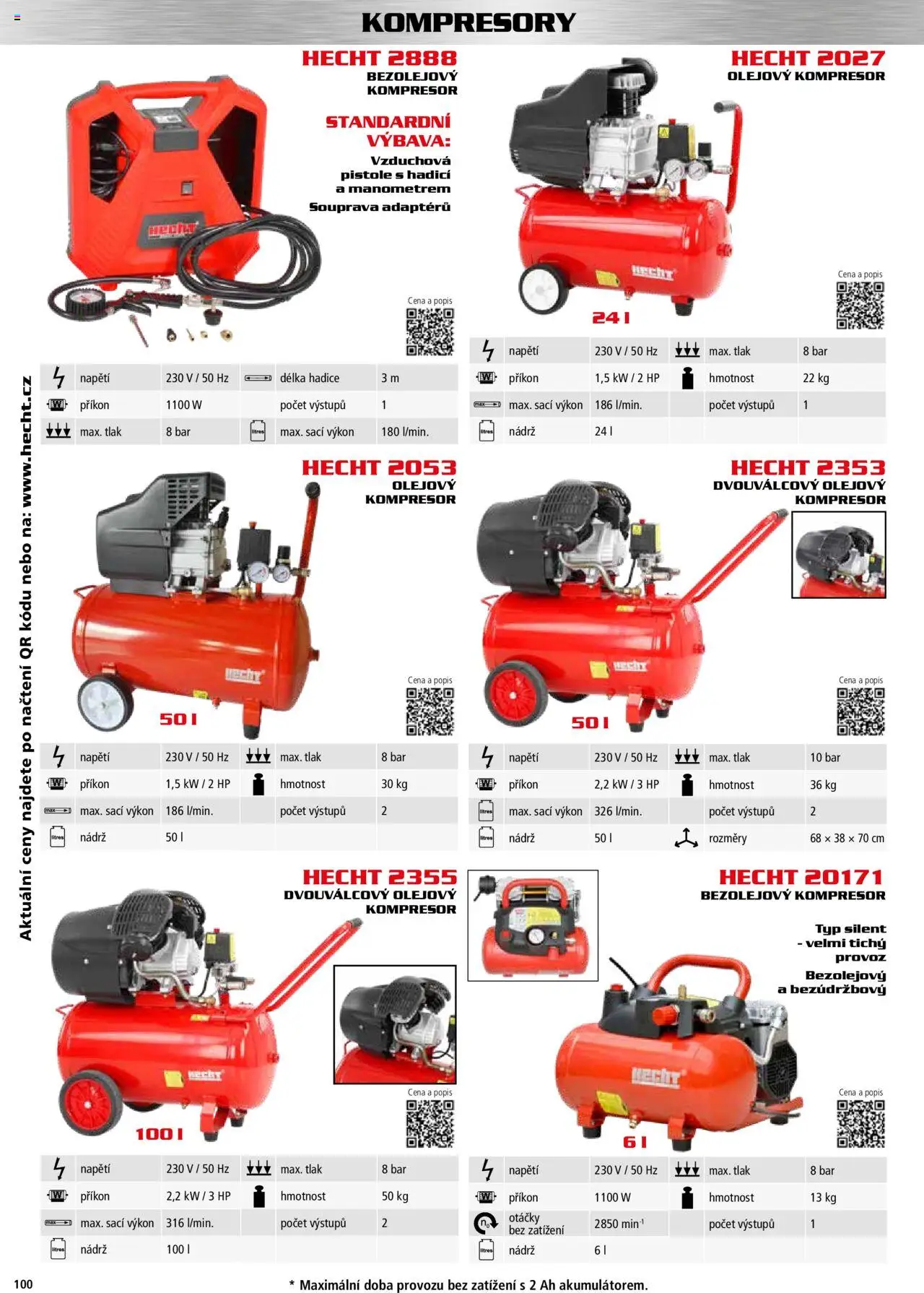 Hecht katalog - Podzim - zima 2025 od 01.09.2025 | Strana: 100 | Produkty: Hecht, Kompresory, Hadice, Kompresor