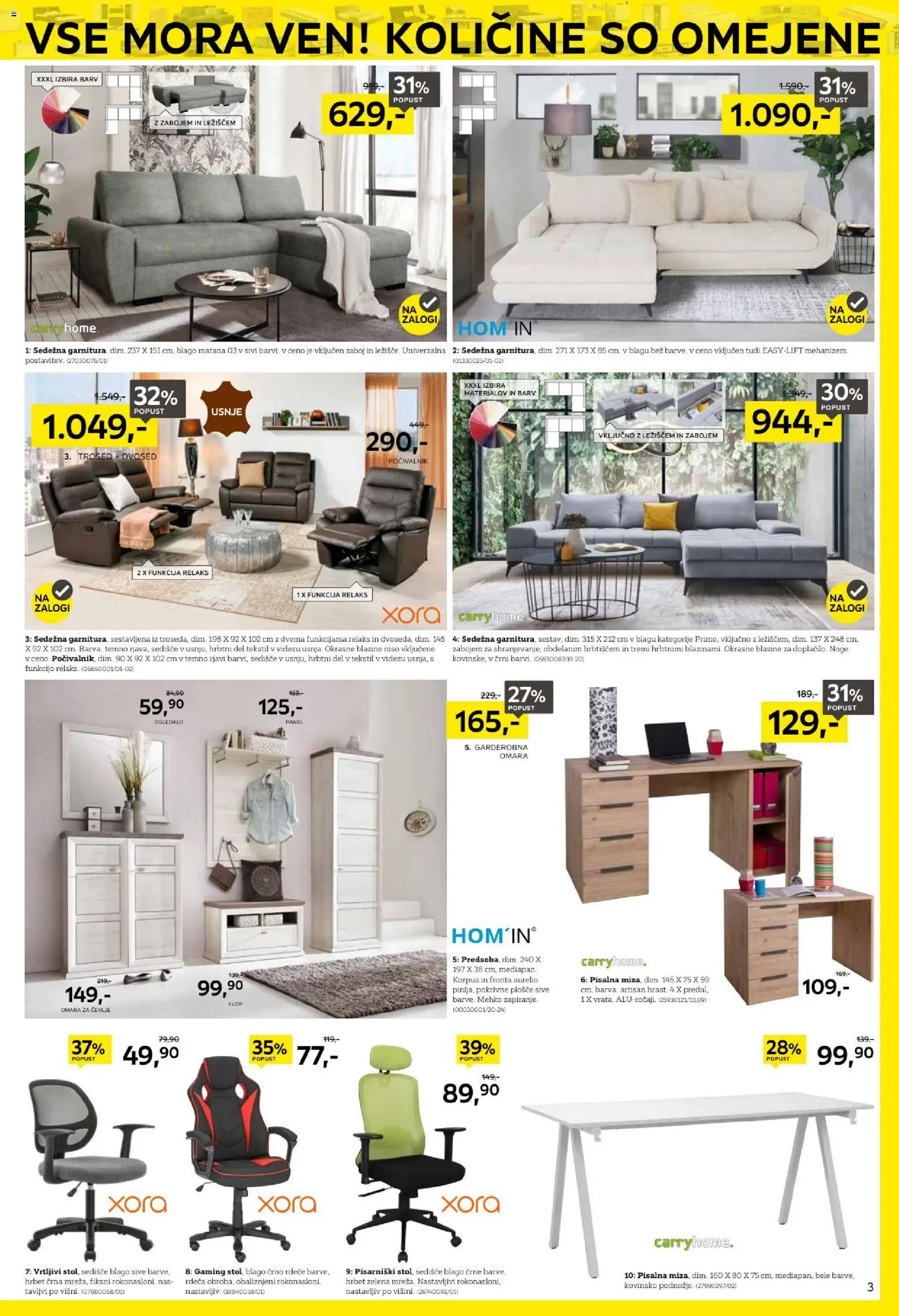 Novi XXXL Lesnina katalog ponudbe – veljaven od 29.12.2025 | Stran: 3 | Izdelki: Dvosed, Omara, Barva, Zelena