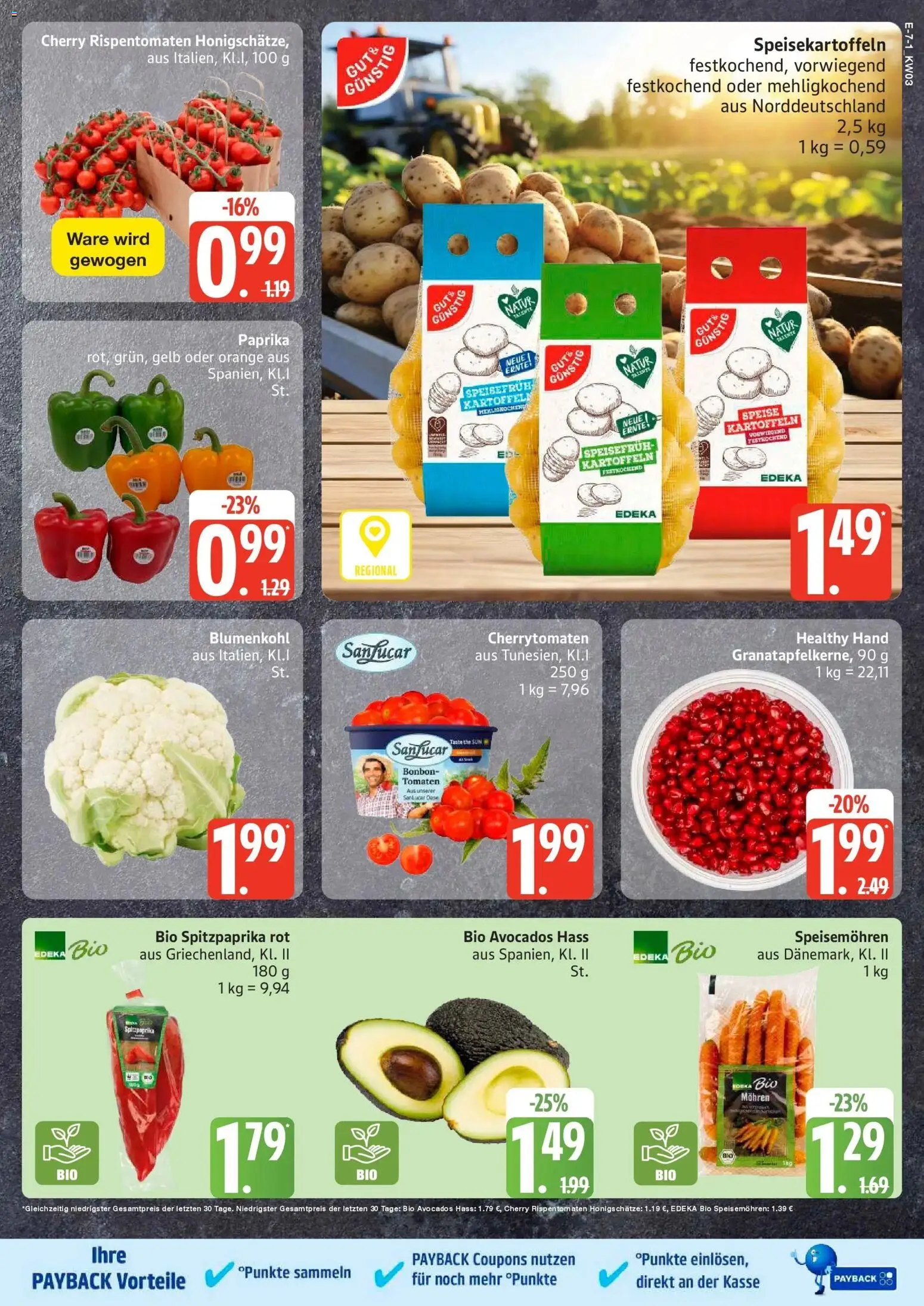 Edeka prospekt Hamburg	 – gültig ab 11.01.2026 | Seite: 7 | Produkte: Mohren, Avocado, Paprika, Blumenkohl