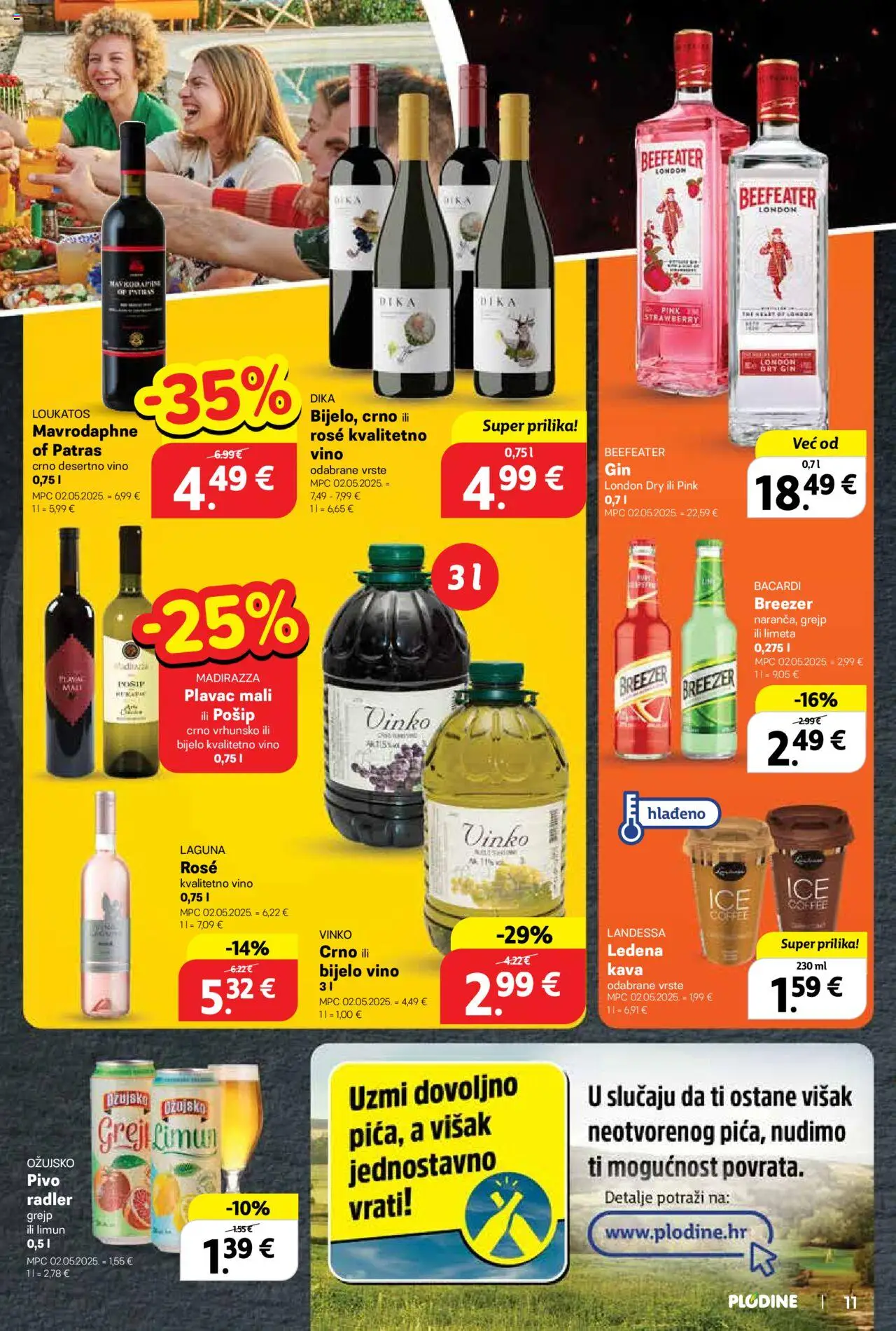 Plodine katalog | vrijedi od 18.06.2025 | Stranica: 11 | Proizvodi: Radler, Kava, Vino, Ožujsko