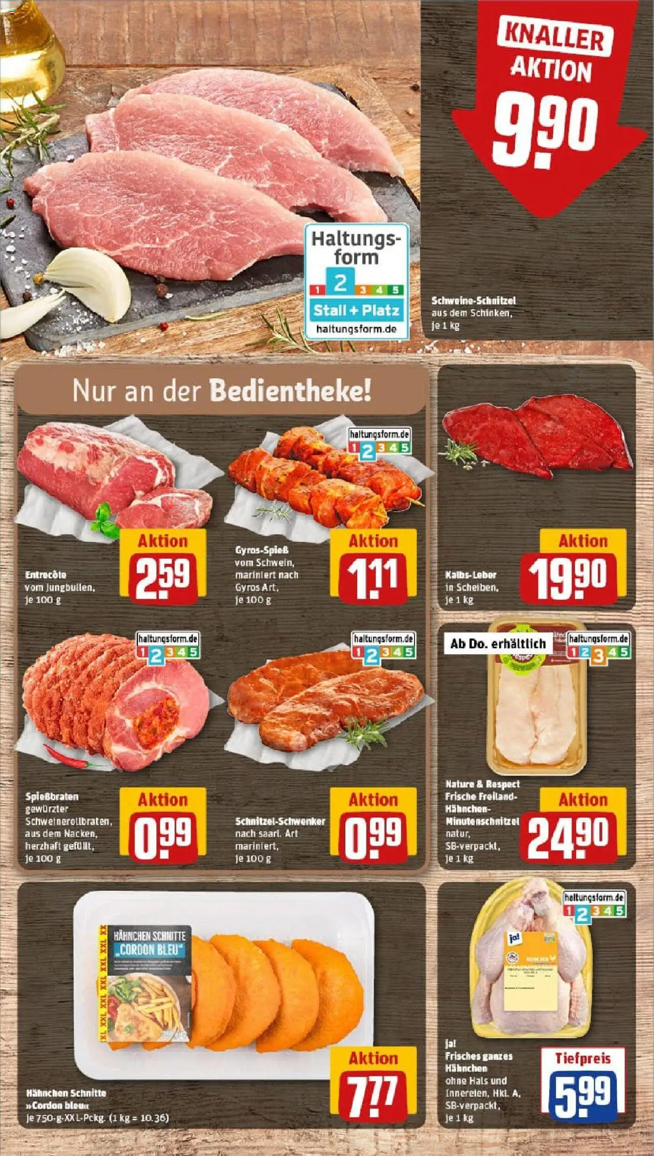 Rewe prospekt Saarlouis / Roden	 – gültig ab 21.09.2025 | Seite: 12 | Produkte: Hahnchen, Entrecote, Kalbsleber, Gyros