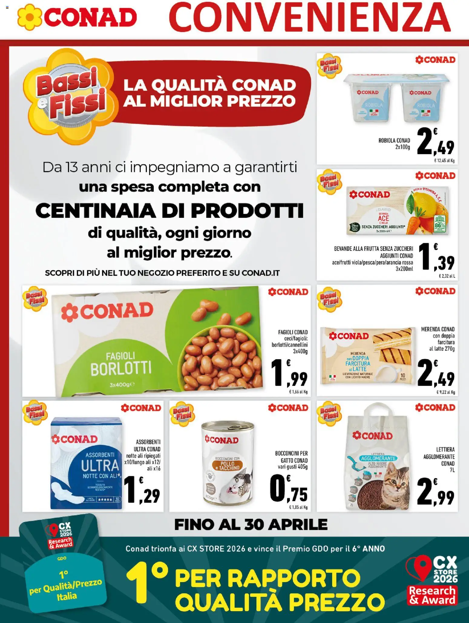Volantino Conad del 22.04.2026 | Pagina: 6 | Prodotti: Pollo, Frutta, Tacchino, Latte