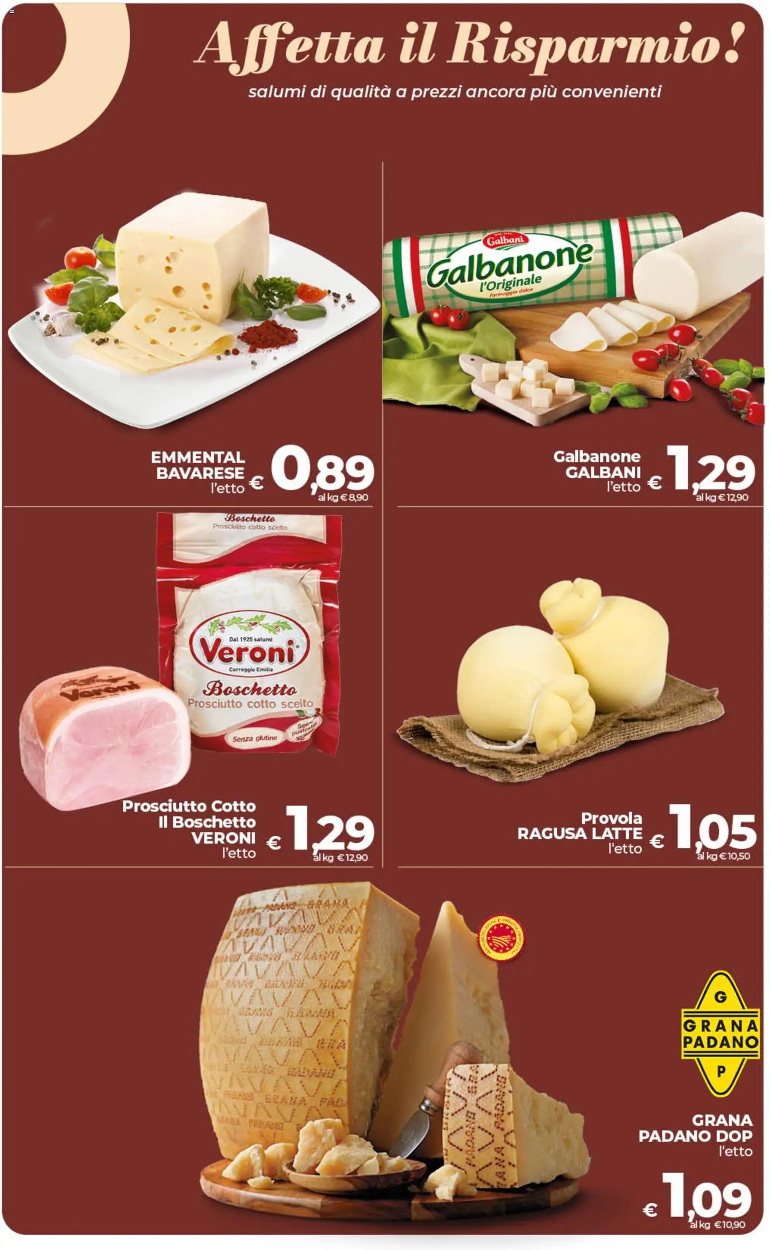 Volantino COOP del 26.03.2026 | Pagina: 12 | Prodotti: Prosciutto Cotto, Latte, Grana Padano, Emmental