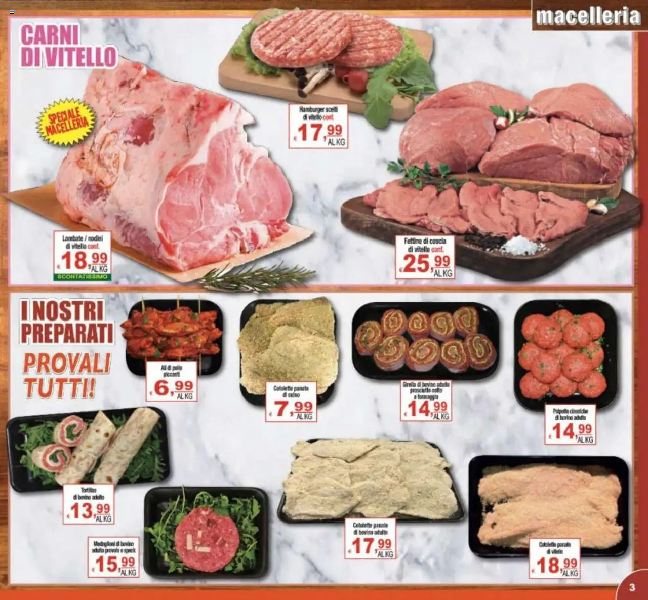 Volantino CTS del 17.10.2025 | Pagina: 3 | Prodotti: Bovino, Prosciutto Cotto, Prosciutto, Vitello