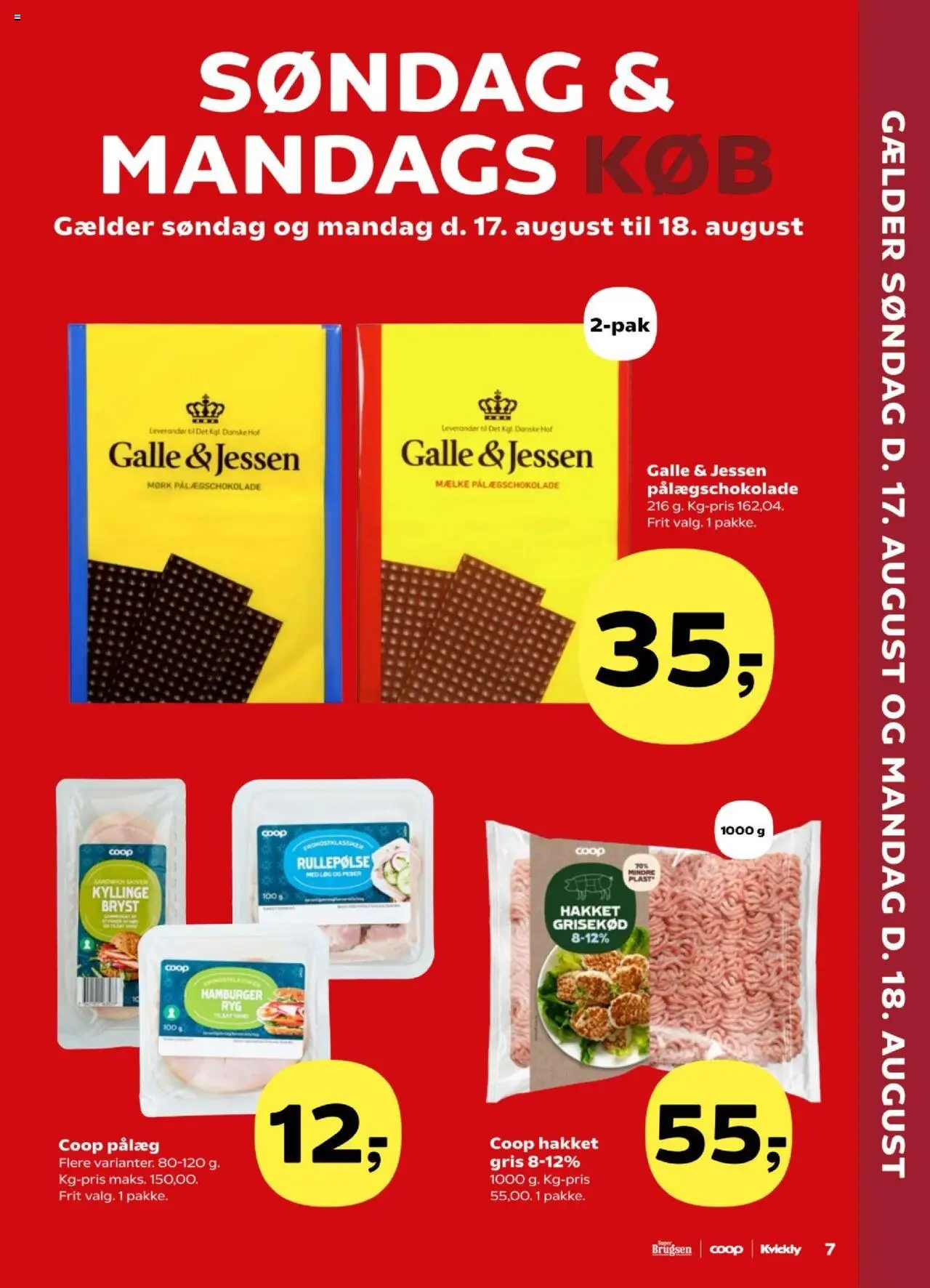 Super Brugsen Tilbudsavis gyldig fra 15.08.2025 | Side: 7 | Produkter: Løg, Pålæg, Peber, Pålægschokolade