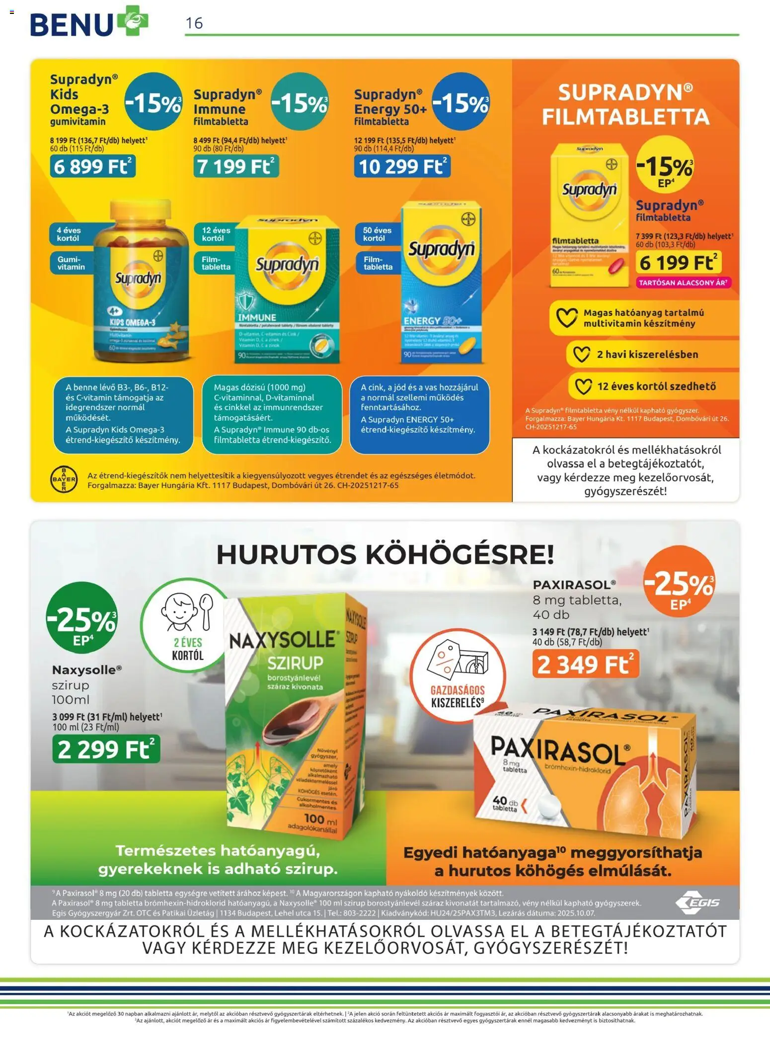 BENU Gyógyszertárak akciós ujság - amely érvényes a következő dátumtól: 01.02.2026 | Oldal: 16 | Termékek: Multivitamin