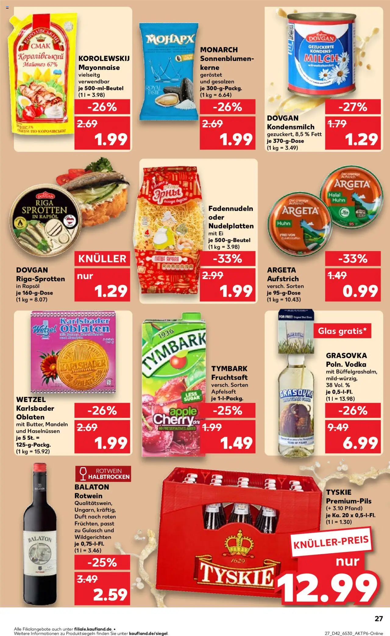 Kaufland prospekt Frankfurt (Oder)	 – gültig ab 16.10.2025 | Seite: 27 | Produkte: Rapsöl, Apfelsaft, Gulasch, Vodka