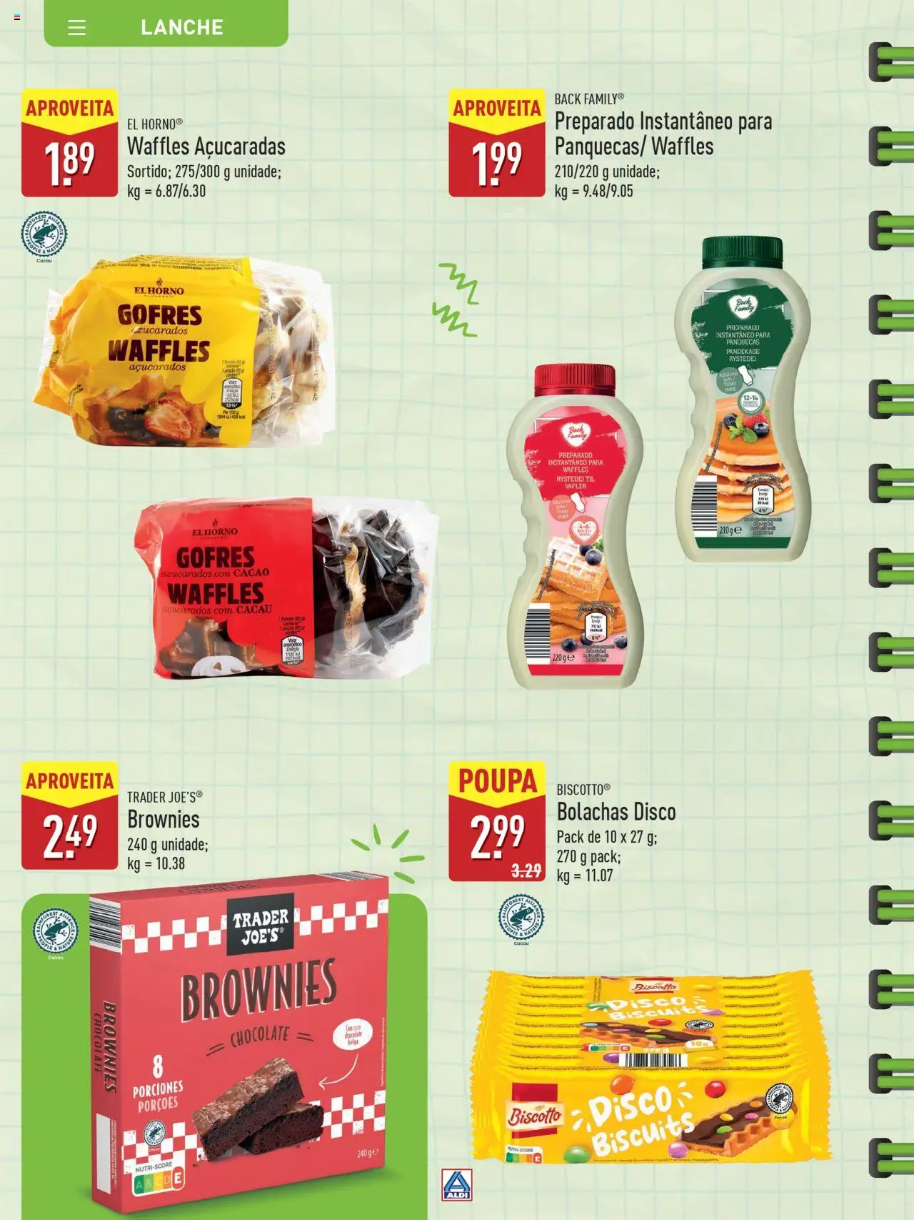 Aldi Especial Regresso às Aulas │ válido de 12.09.2025 | Página: 16 | Produtos: Bolachas, Panquecas, Chocolate