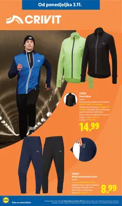 CRIVIT Termo jakna, Komad. Gornji materijal odbija vodu zahvaljujući BIONIC-FINISH® ECO tretmanu. Ugodno topla zahvaljujući THERMOLITE® EcoMade tehnologiji, unatoč minimalnoj gustoći materijala i maloj težini. Mekana i topla zahvaljujući flis podstavi. Veličine: za nju: 36-46 (S-L), za njega: 44-58 (S-XL)* - Pregled kataloga iz trgovine Lidl, vrijedi od 03.11.2025 | Stranica: 34