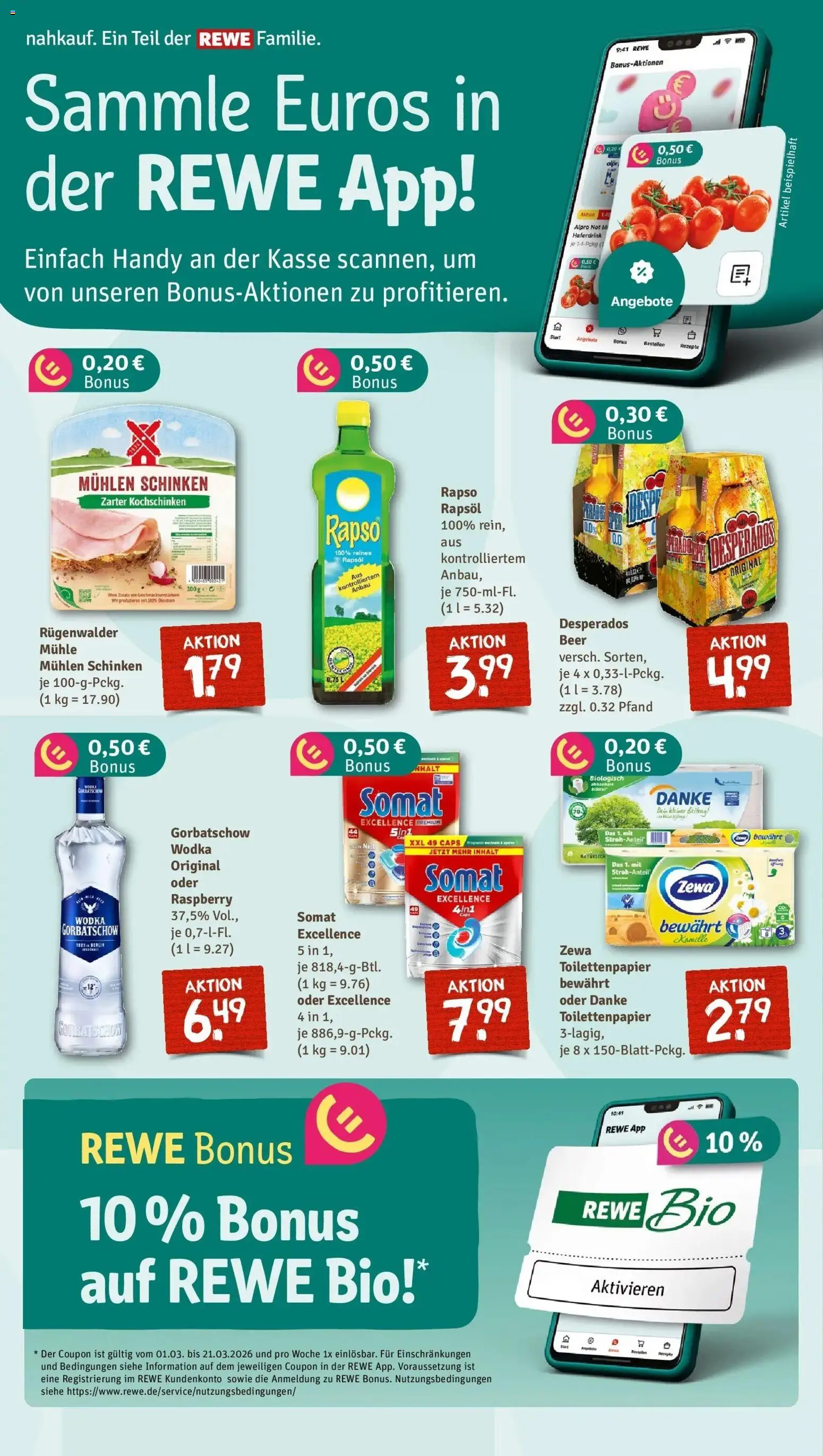 Rewe Prospekt Kaarst	 – gültig ab 15.03.2026 | Seite: 5 | Produkte: Mühle, Zewa, Wodka, Toilettenpapier
