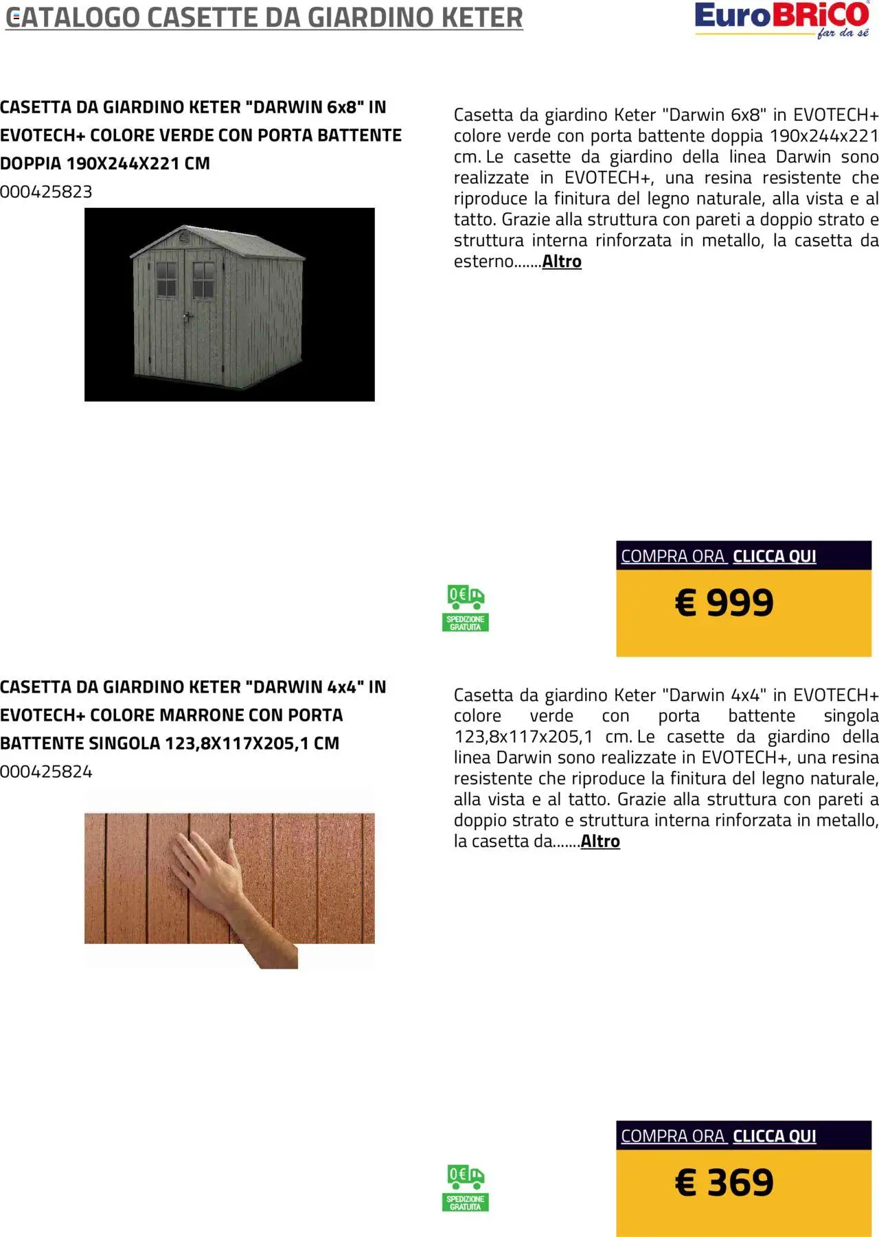 Volantino Eurobrico del 23.07.2025 | Pagina: 18 | Prodotti: Casette da Giardino