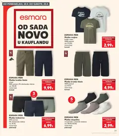 ESMARA MEN Muške kratke hlače, cargo, 98% pamuk, 2% elastanska vlakna, vel. 48-58, razne boje, komad - Pregled kataloga iz trgovine Kaufland, vrijedi od 15.04.2026 | Stranica: 29 | Proizvodi: Majica, Hlače, Kratke hlače, Bokserice