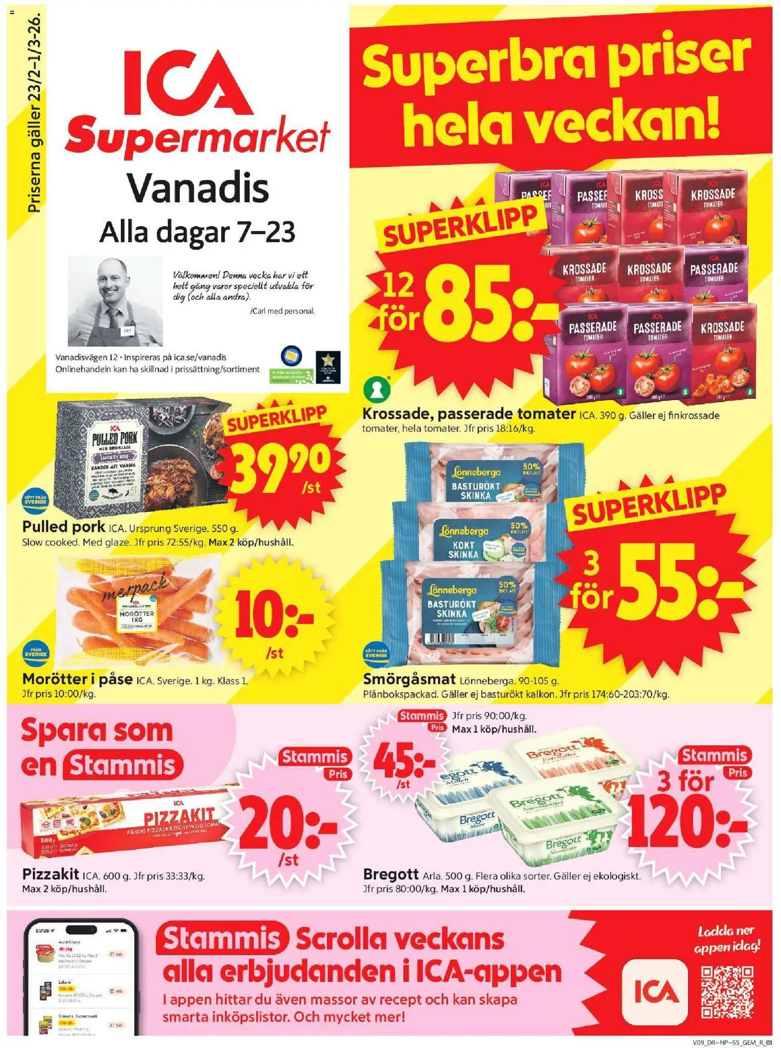 ICA Supermarket reklamblad aktuell från 23.02.2026 | Sida: 1