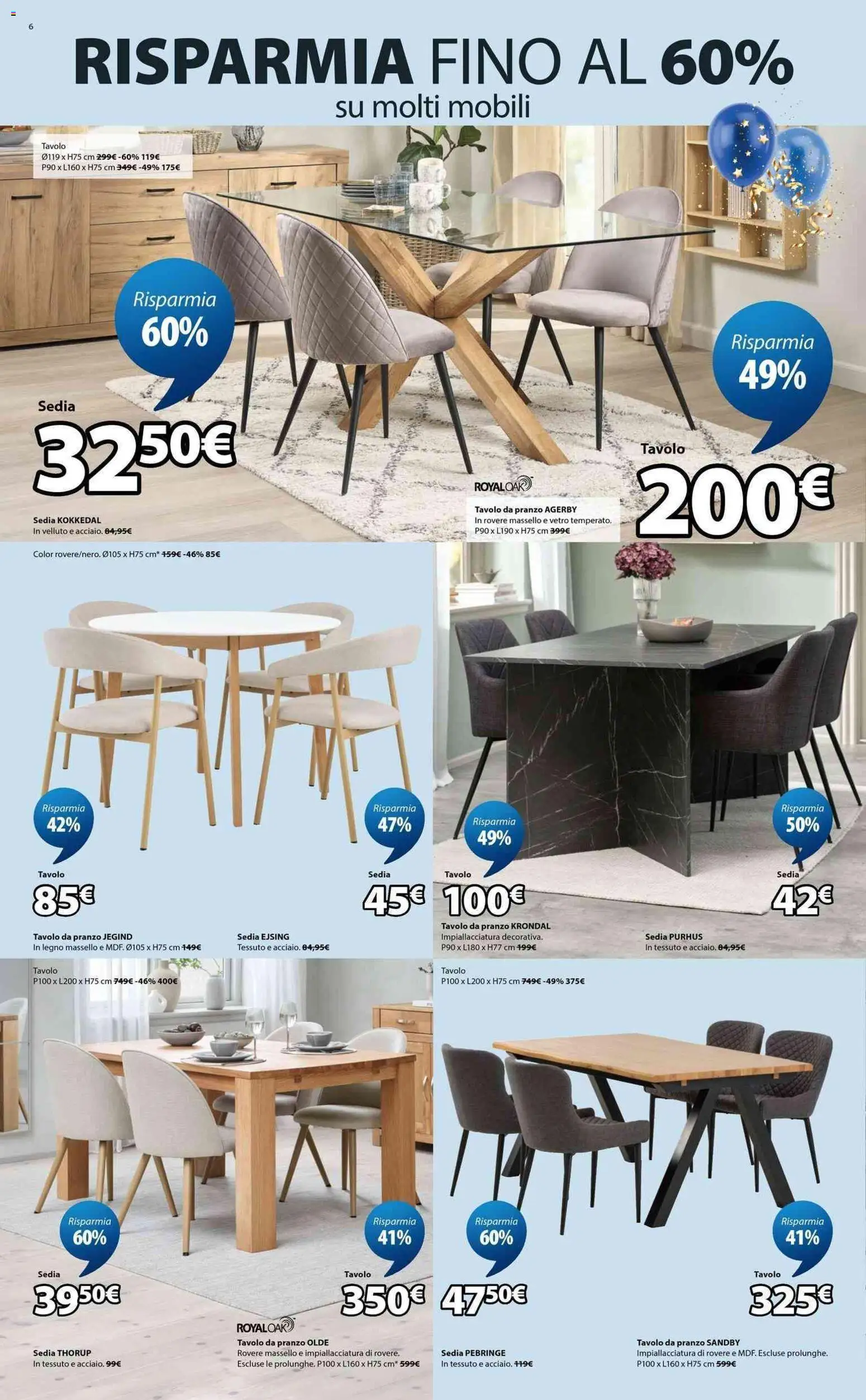 Volantino JYSK del 17.04.2026 | Pagina: 6 | Prodotti: Tavolo, Sedia