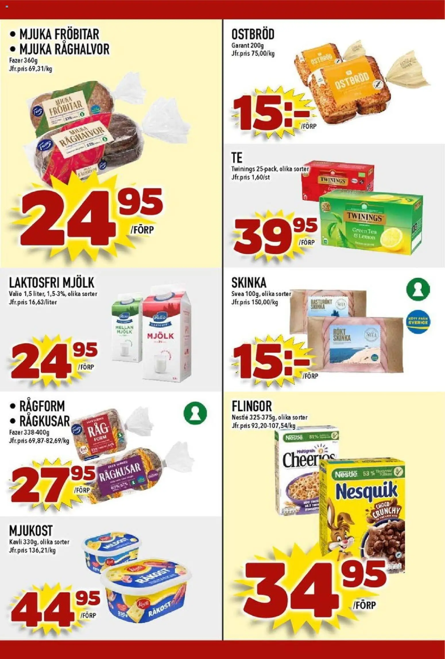 Matdax reklamblad aktuell från 17.11.2025 | Sida: 19 | Produkter: Räkost, Mjölk, Skinka, Flingor