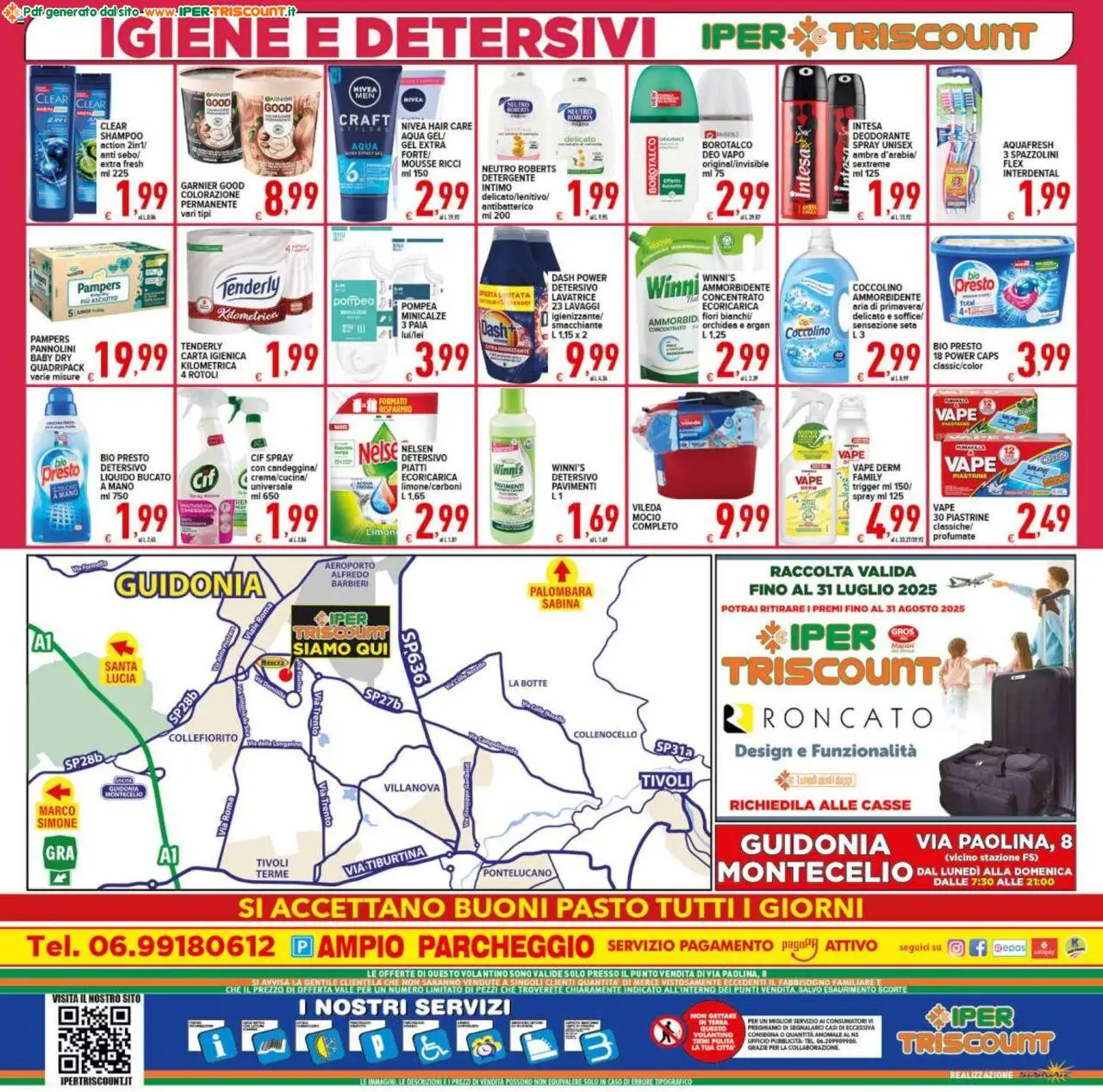 Volantino Ipertriscount del 25.07.2025 | Pagina: 20 | Prodotti: Carta igienica, Deodorante, Pampers, Terra