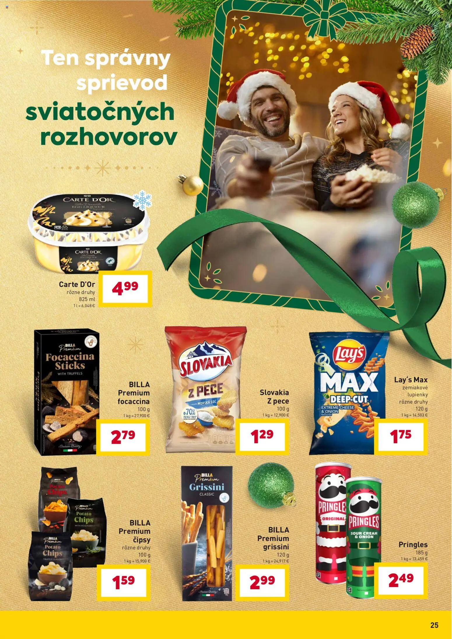 Nové Billa akcie – leták je platný od 10.12.2025 | Strana: 25 | Produkty: Pringles, Soľ