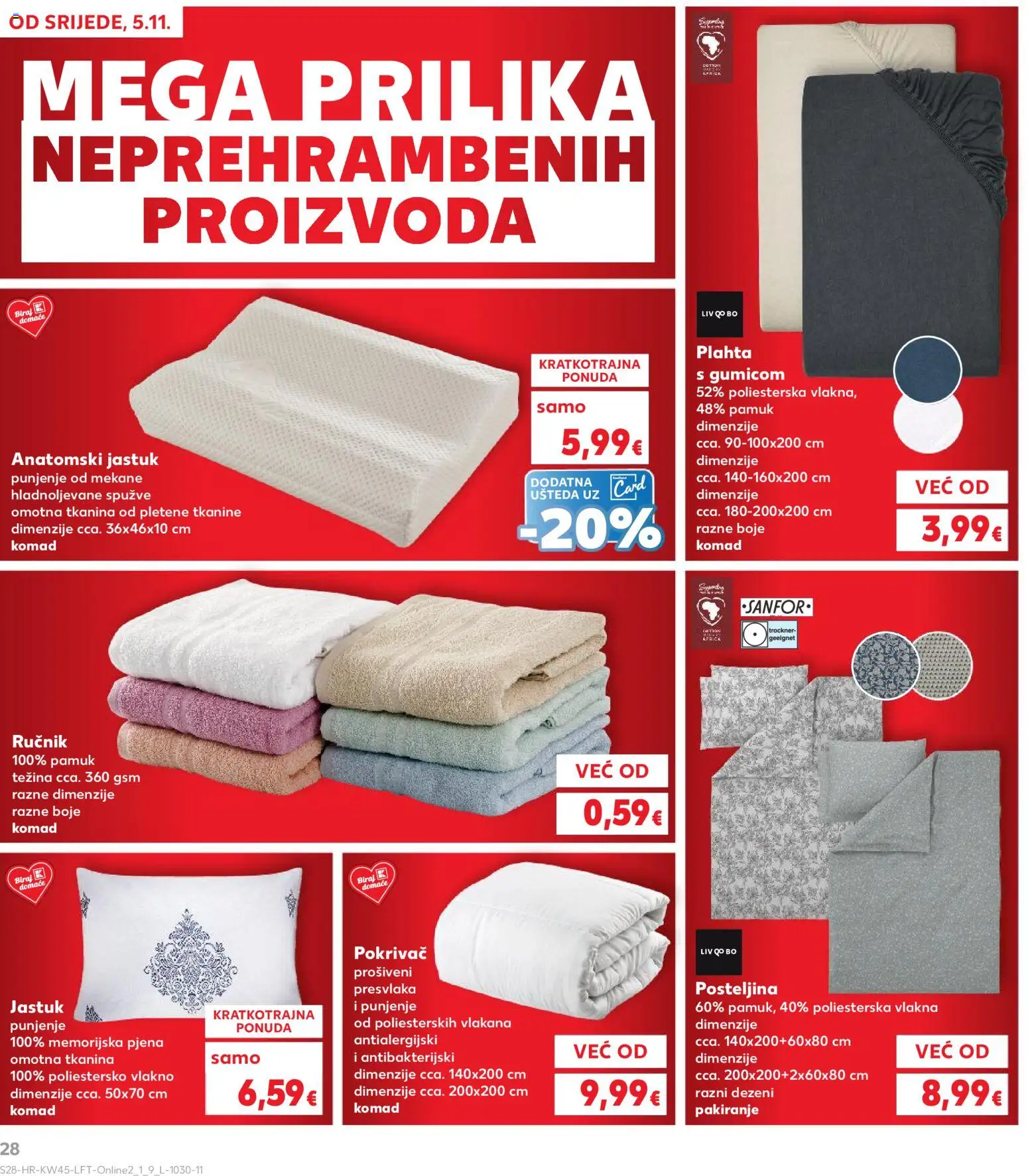 Kaufland katalog | vrijedi od 05.11.2025 | Stranica: 28 | Proizvodi: Jastuk, Pokrivač, Plahta, Posteljina