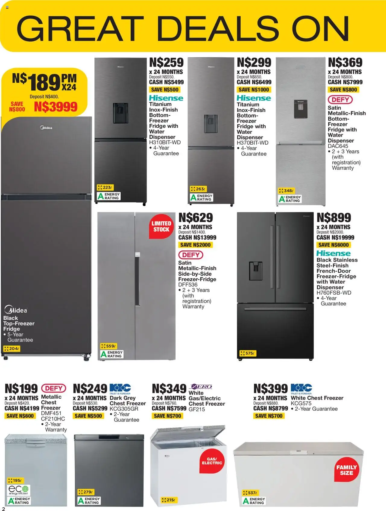 New OK Furniture catalogue – valid from 17.09.2025 | Page: 2 | Products: Fridge, Chest freezer, Stock, Water