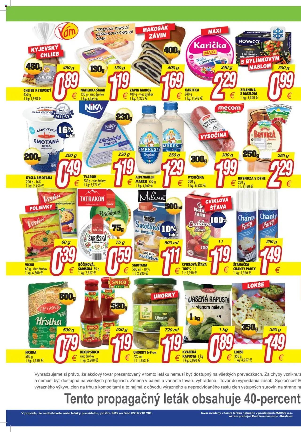 Nové Makos akcie – leták je platný od 29.09.2025 | Strana: 3 | Produkty: Chlieb, Saláma, Závin, Kečup
