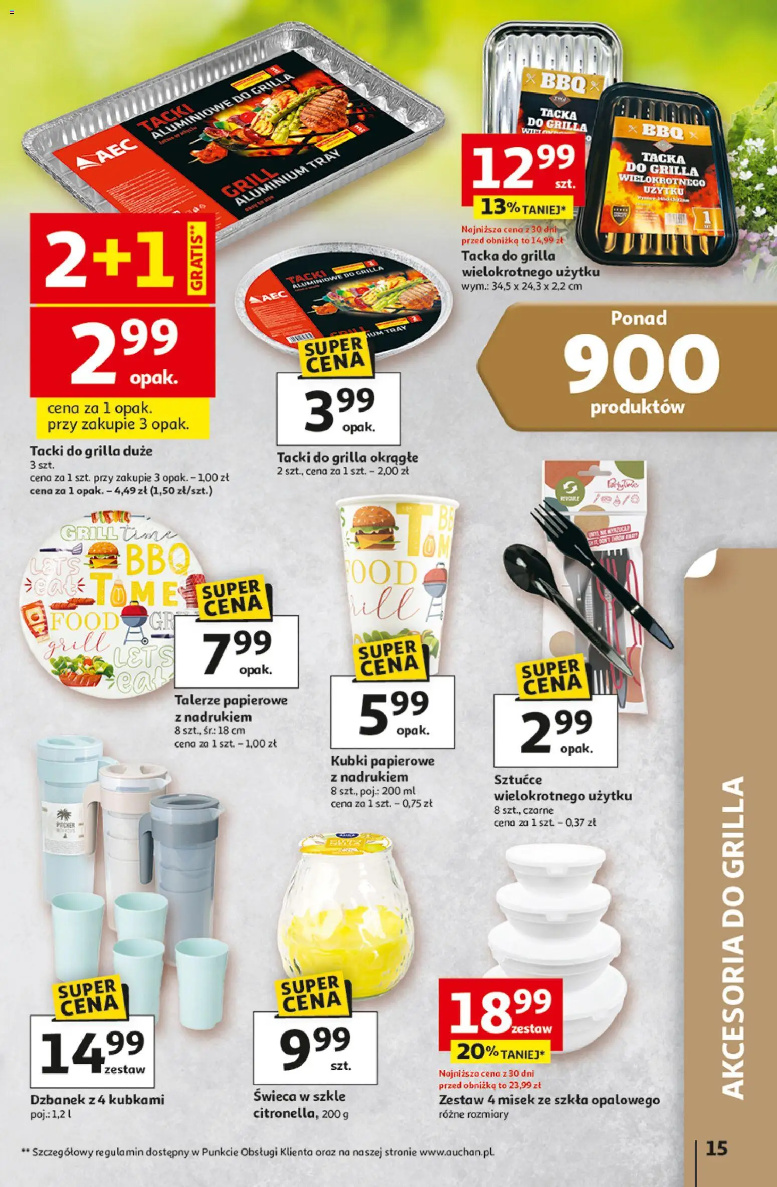 Auchan gazetka - 30 Lat Hipermarket od 29.04.2026 | Strona: 15 | Produkty: Dzbanek, Grill, Talerze, Sztućce