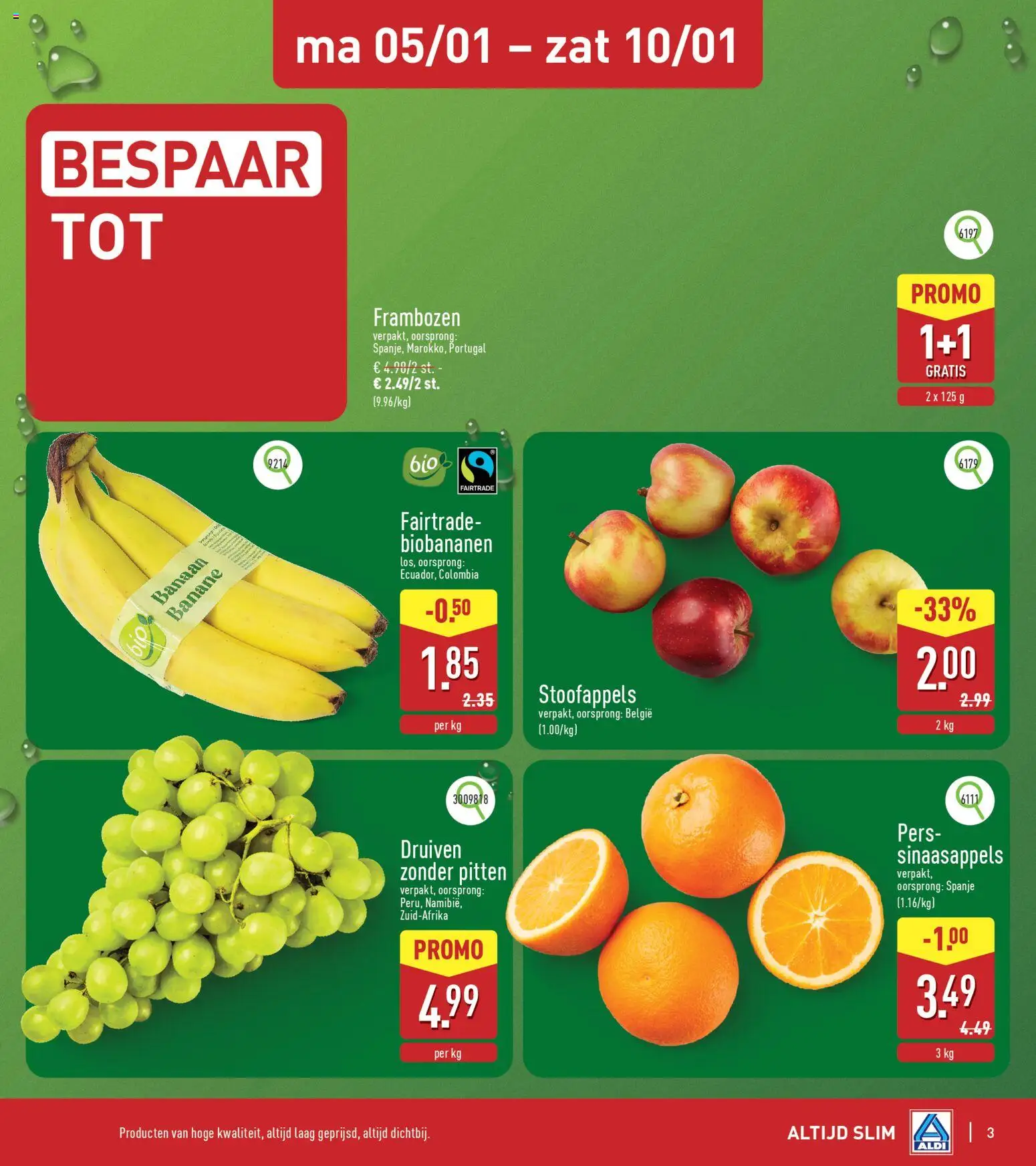 {H1} | Pagina: 3 | Producten: Sinaasappels, Pitten, Banaan, Frambozen