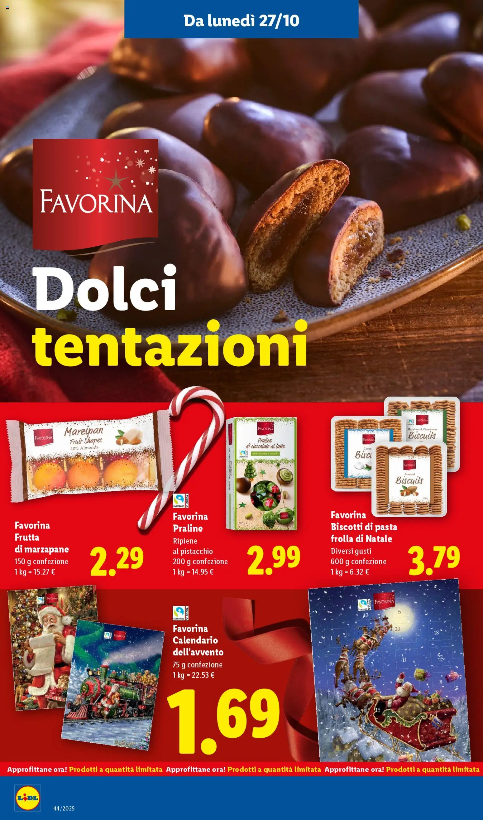 Volantino Lidl del 27.10.2025 | Pagina: 14 | Prodotti: Cioccolato, Biscotti, Frutta, Latte