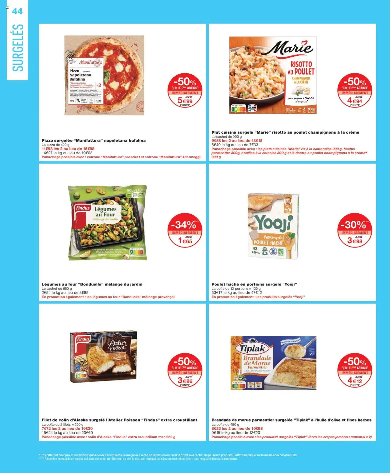 {H1} | Page: 44 | Produits: Morue, Pizza, Pommes, Riz