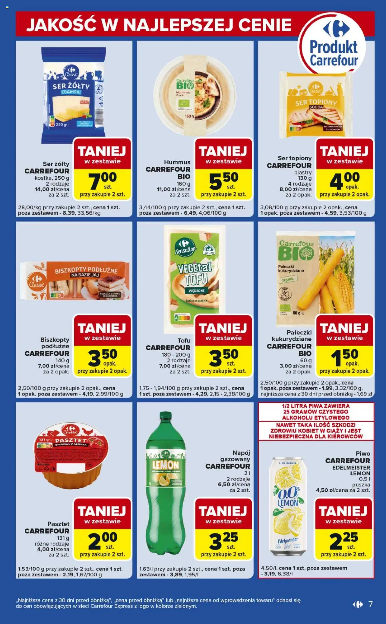 Carrefour Gazetka - Express II od 07.10.2025 | Strona: 7 | Produkty: Ser żółty, Ser topiony, Biszkopty podłużne, Piwo
